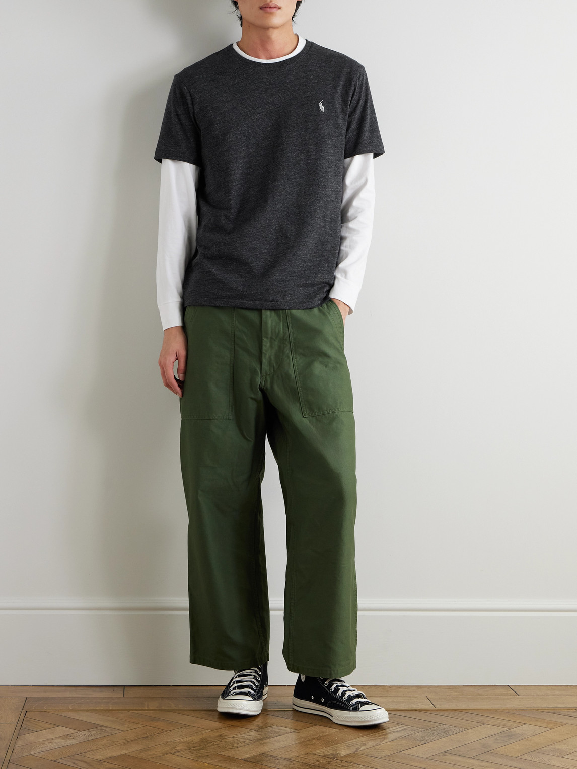 Slim-Fit Mélange Cotton-Jersey T-Shirt — 2