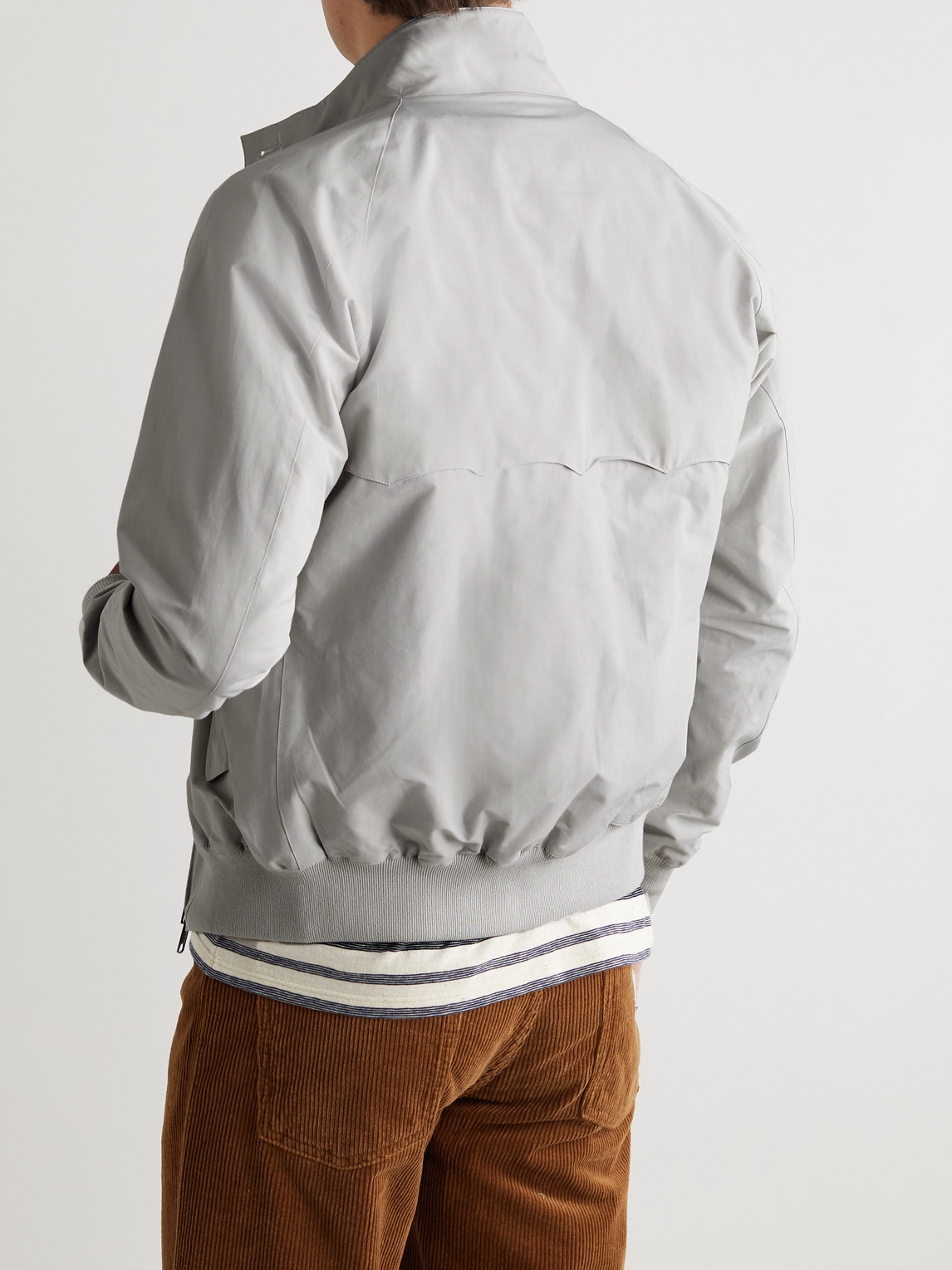 Shop Baracuta G9 Cotton-blend Harrington Jacket In Gray