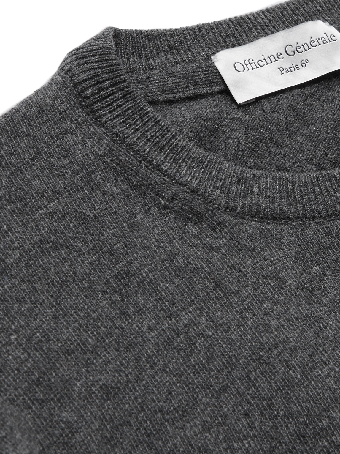Shop Officine Generale Nina Mélange Cashmere Sweater In Gray