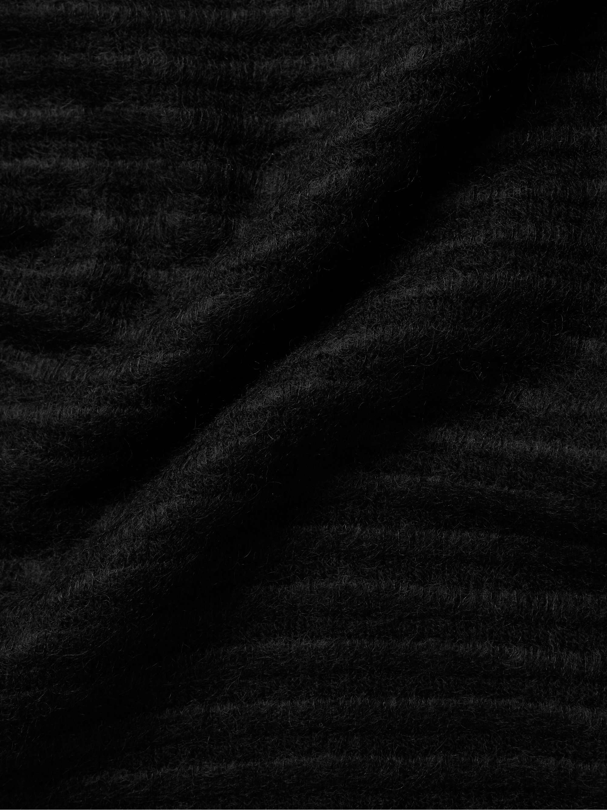 SAINT LAURENT Striped Wool and Mohair-Blend Sweater