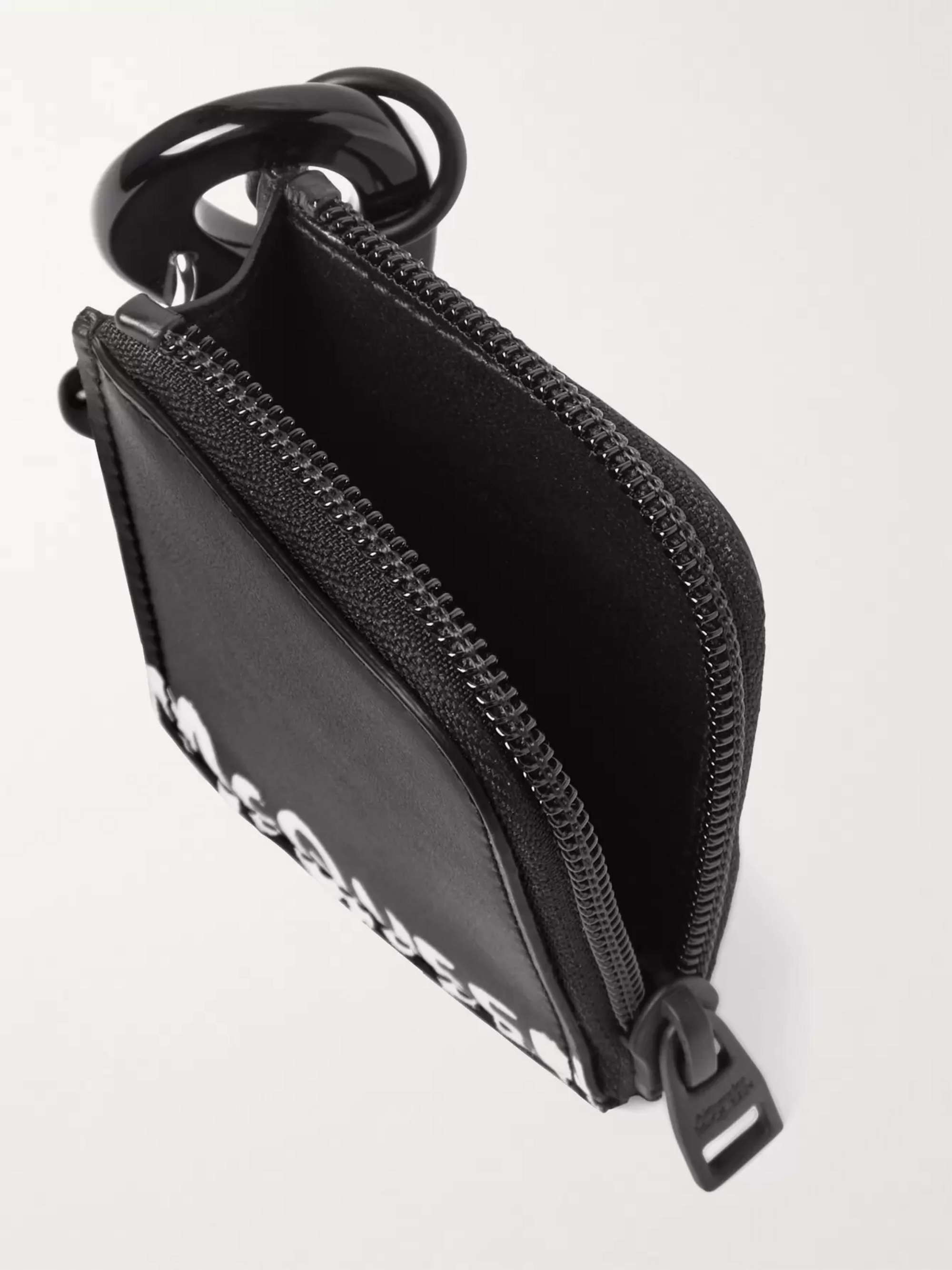 MCQUEEN Logo-Print Leather AirPods Case