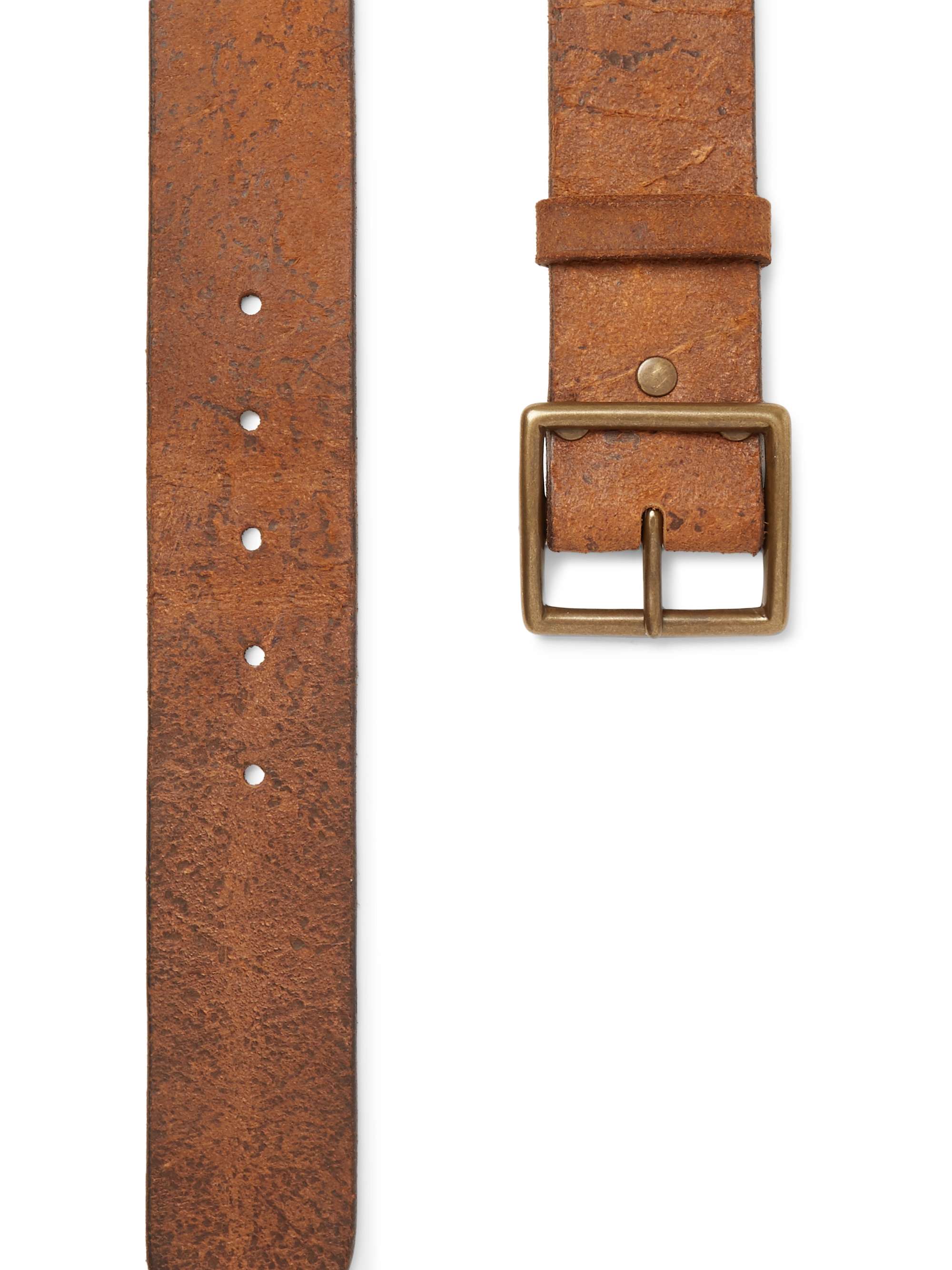 RRL 4.5cm Logo-Debossed Distressed Leather Belt