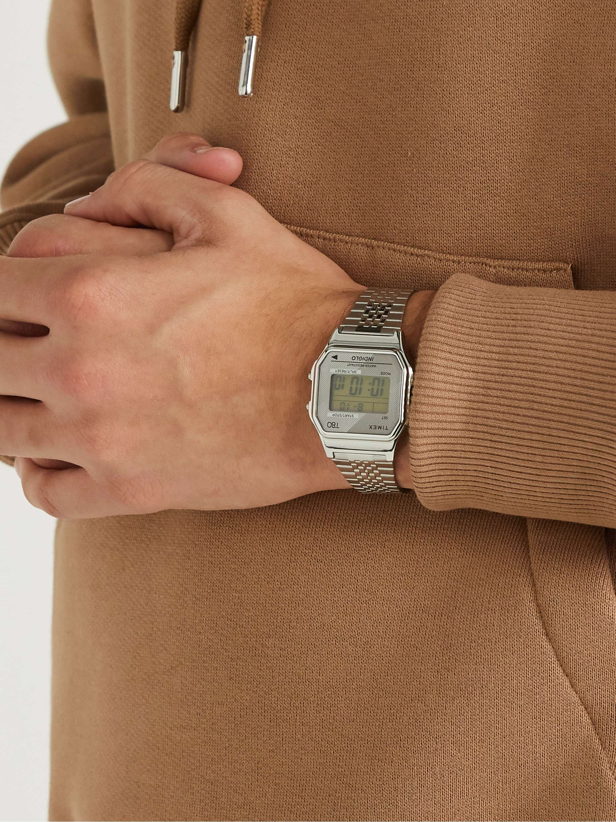 TIMEX T80 34mm Stainless Steel Digital Watch