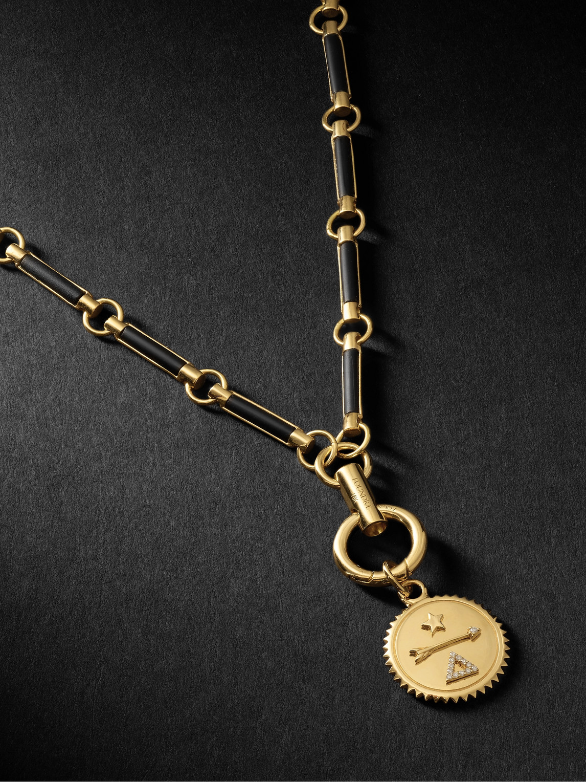 Foundrae Dream 18-karat Gold, Diamond And Onyx Necklace