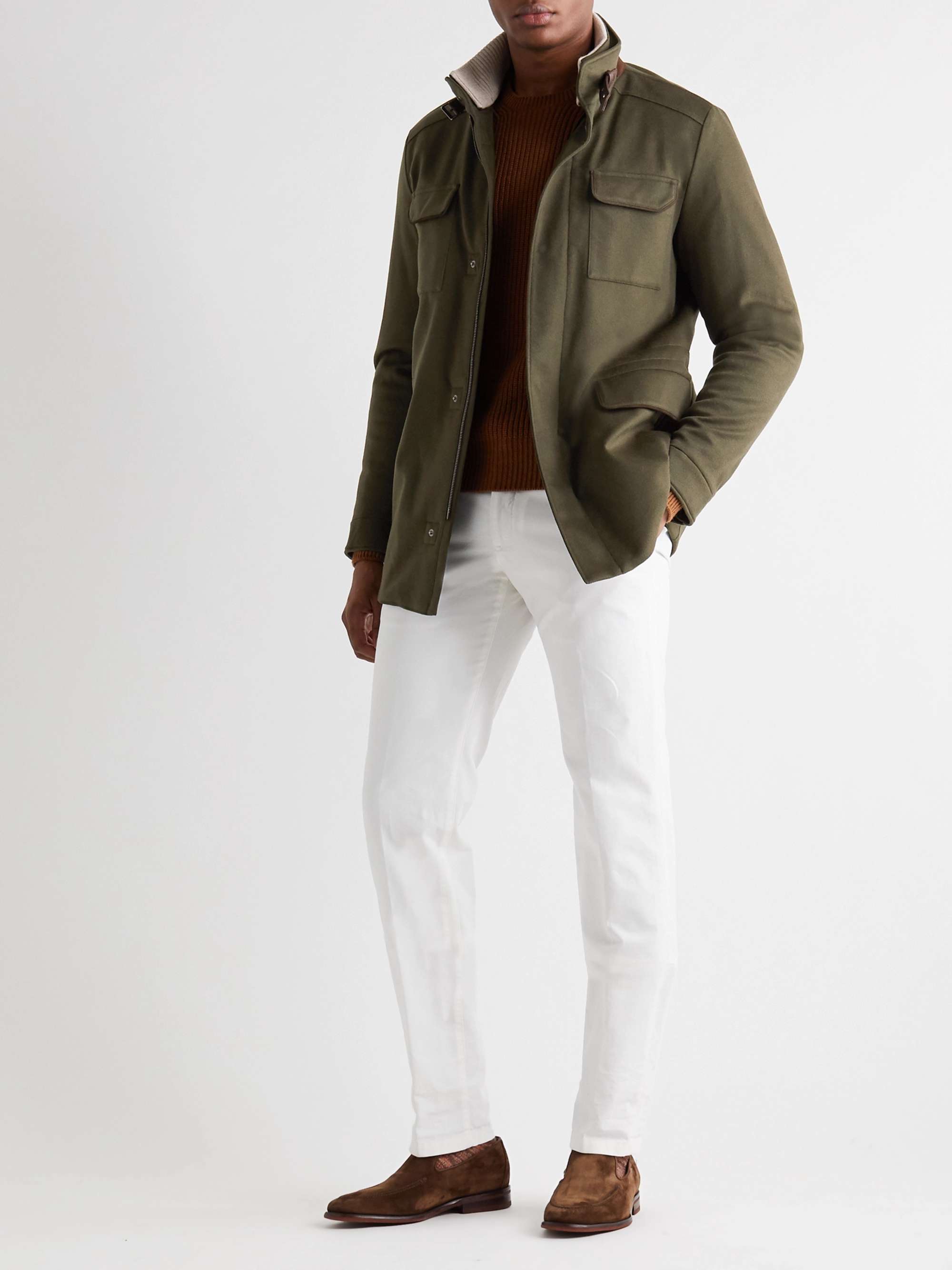 Suede- and Leather-Trimmed Storm System® Cashmere-Blend Field Jacket