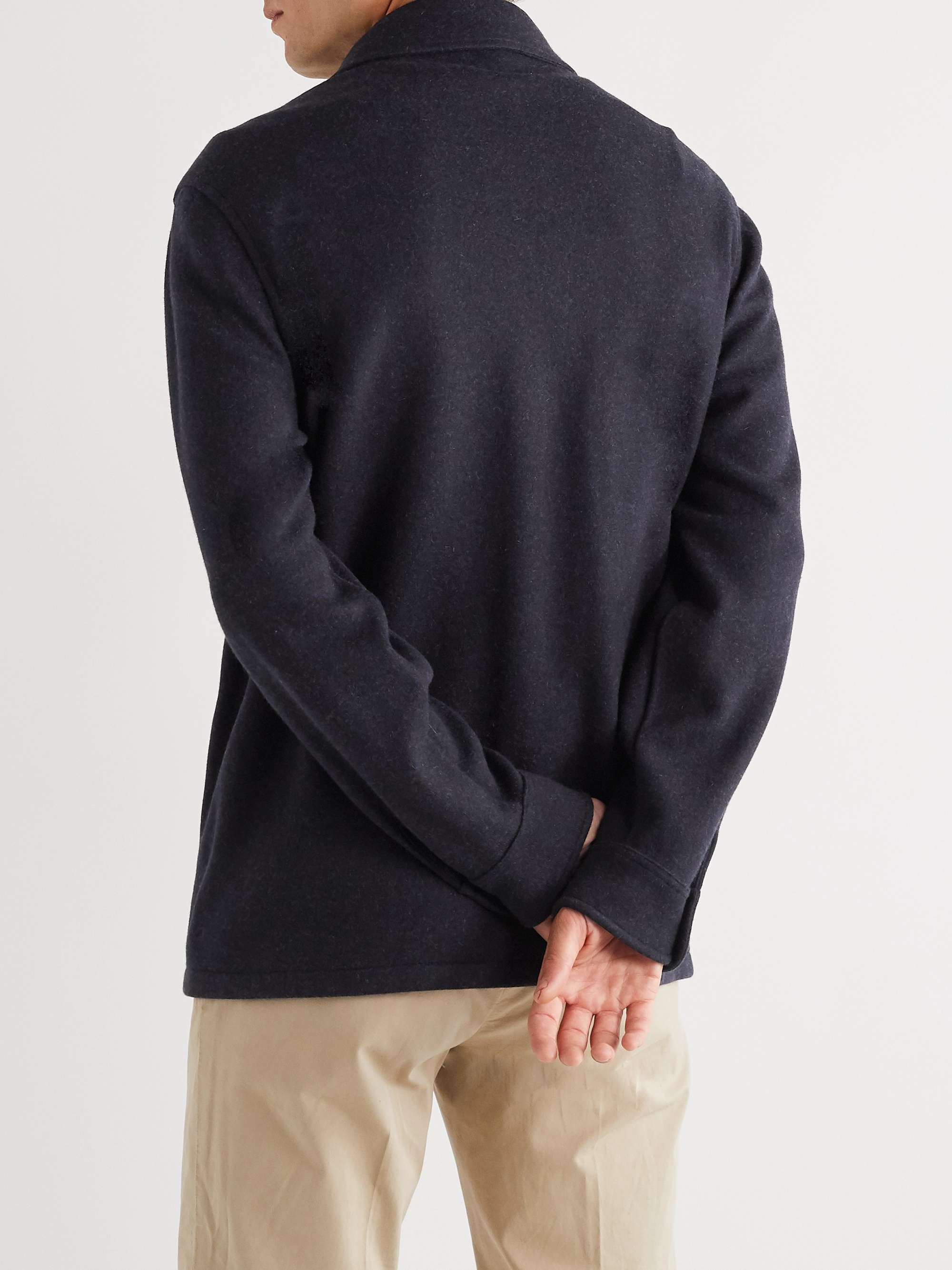 LORO PIANA Mélange Cashmere-Blend Overshirt