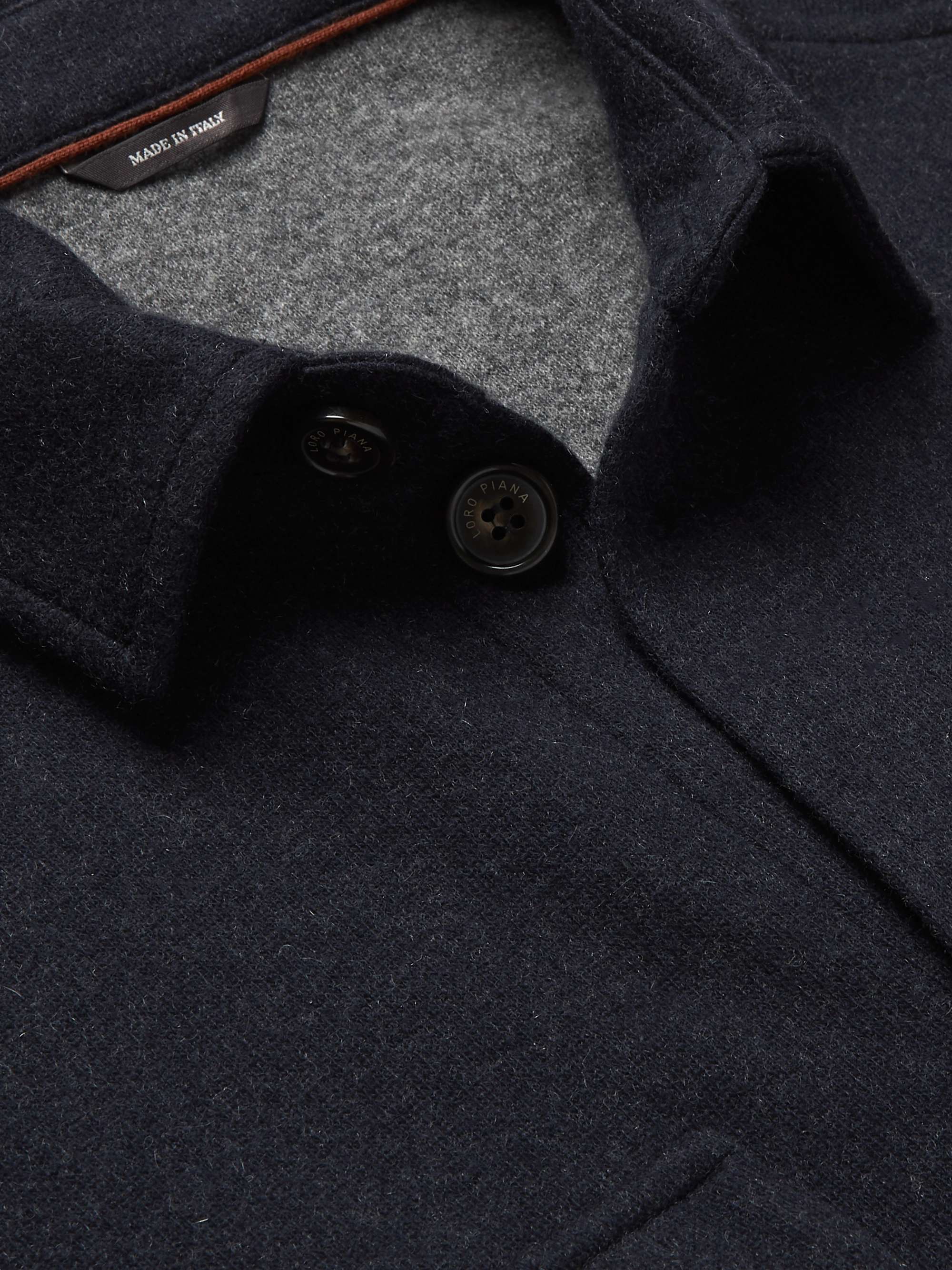 LORO PIANA Mélange Cashmere-Blend Overshirt