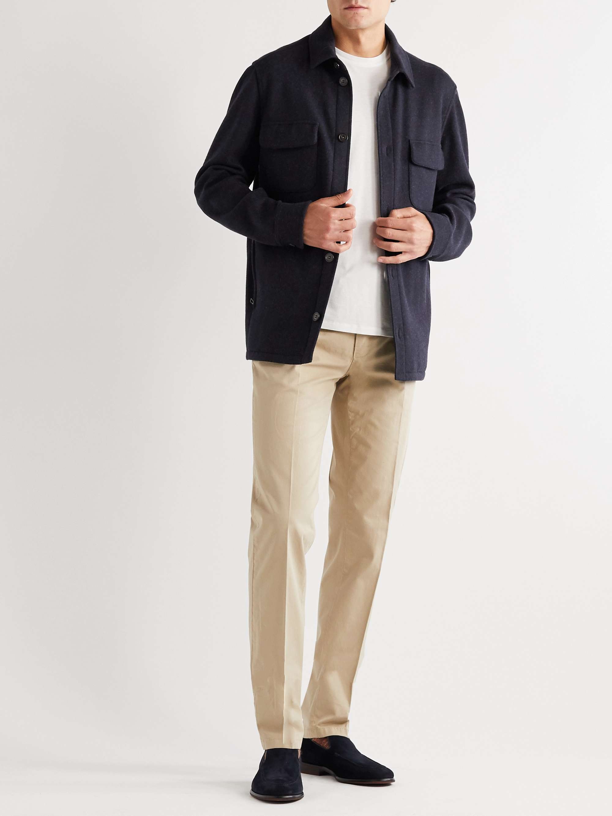 LORO PIANA Mélange Cashmere-Blend Overshirt