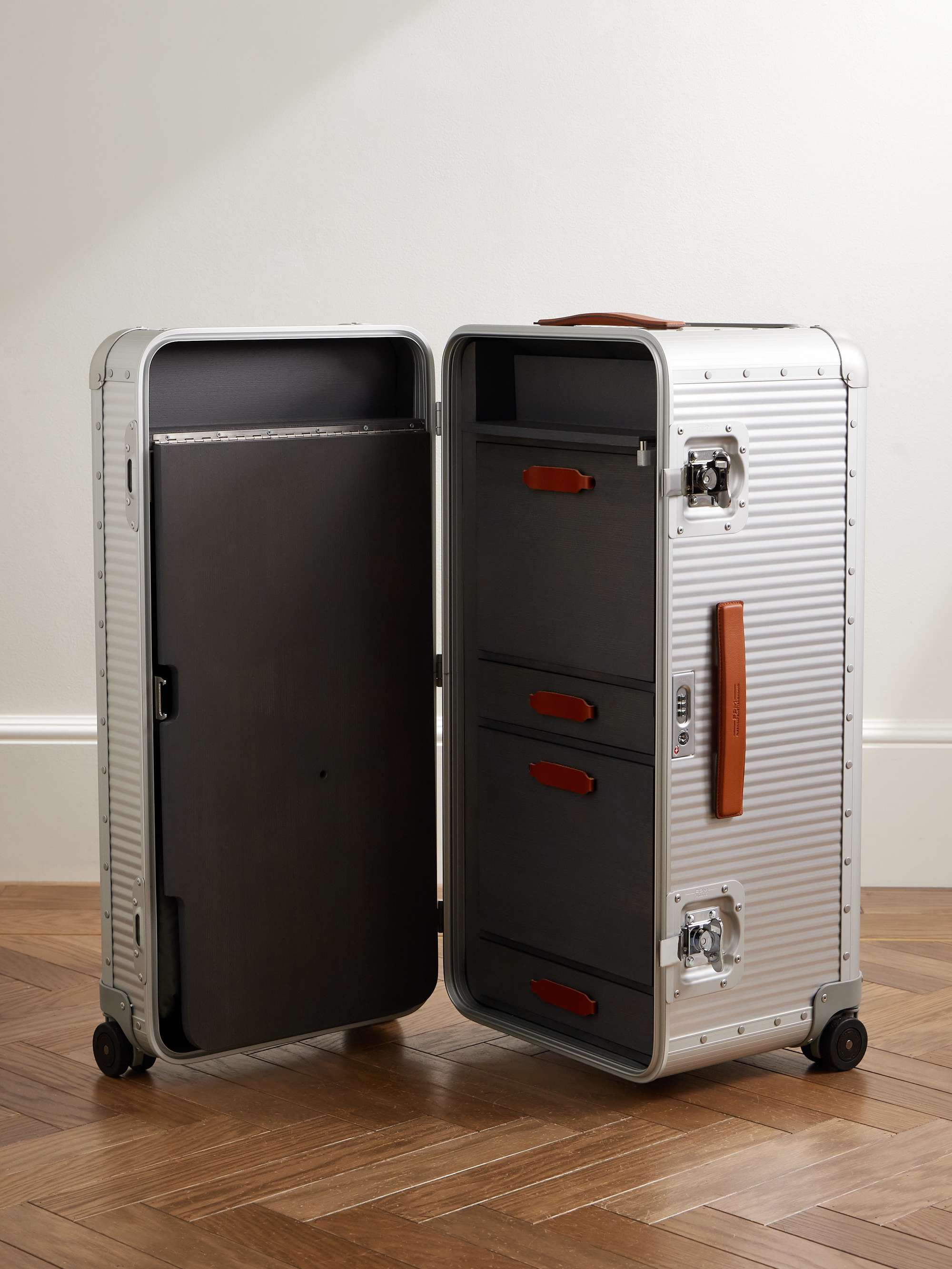 FPM MILANO Special Edition Leather-Trimmed Aluminium and Wood Work Station