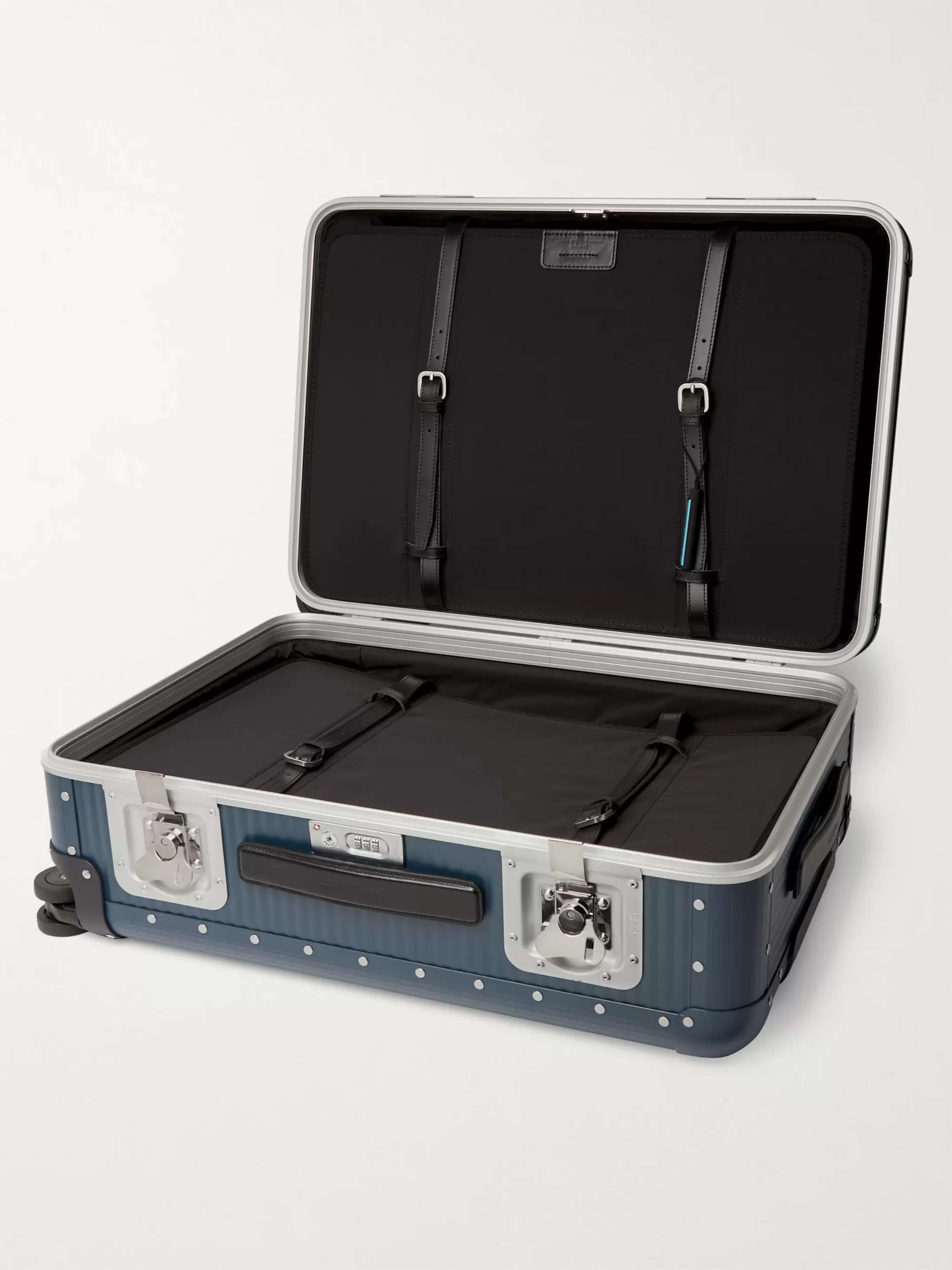 FPM MILANO Spinner 68cm Leather-Trimmed Aluminium Suitcase