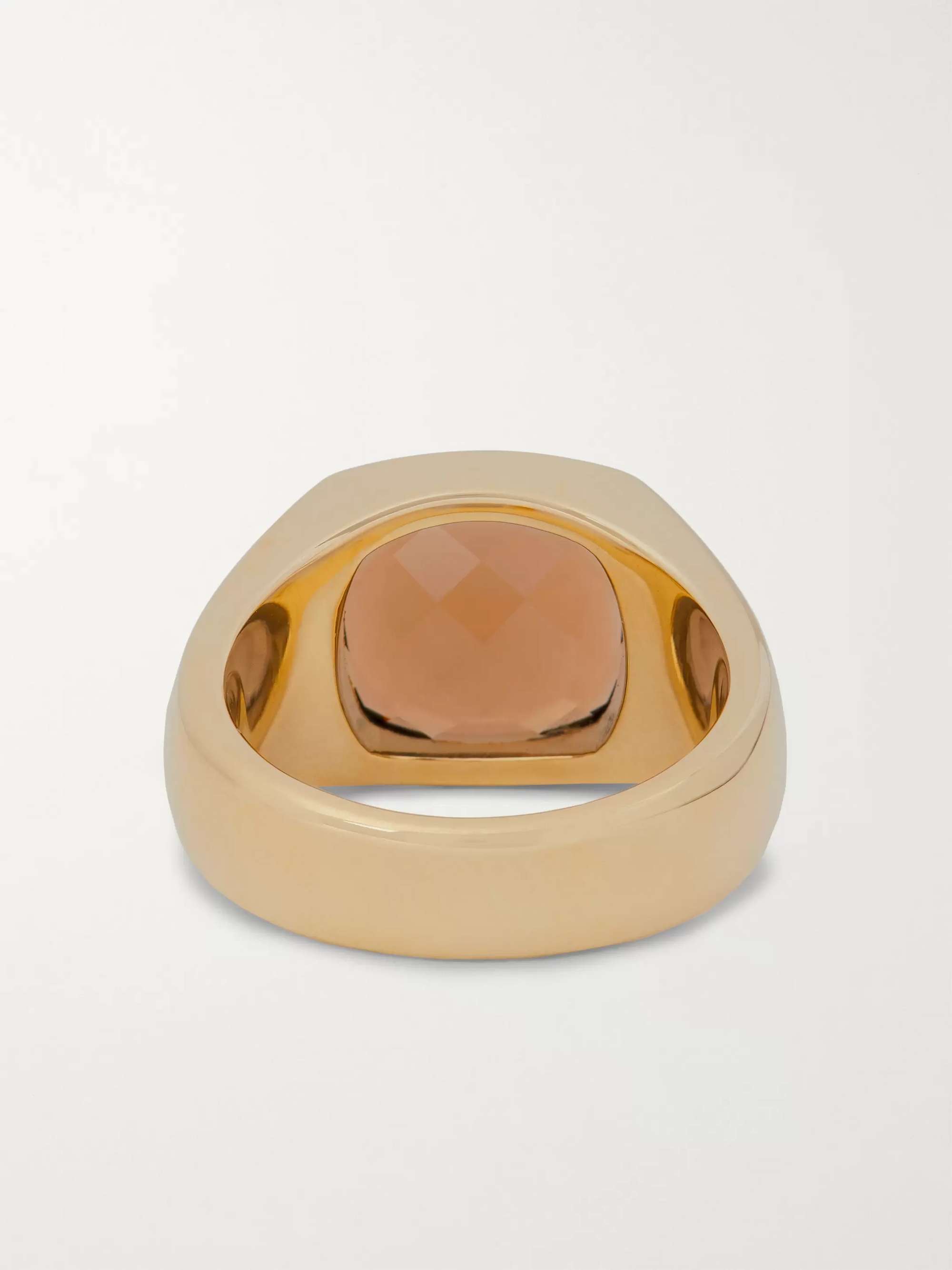 TOM WOOD Shelby 9-Karat Gold Smoky Quartz Signet Ring