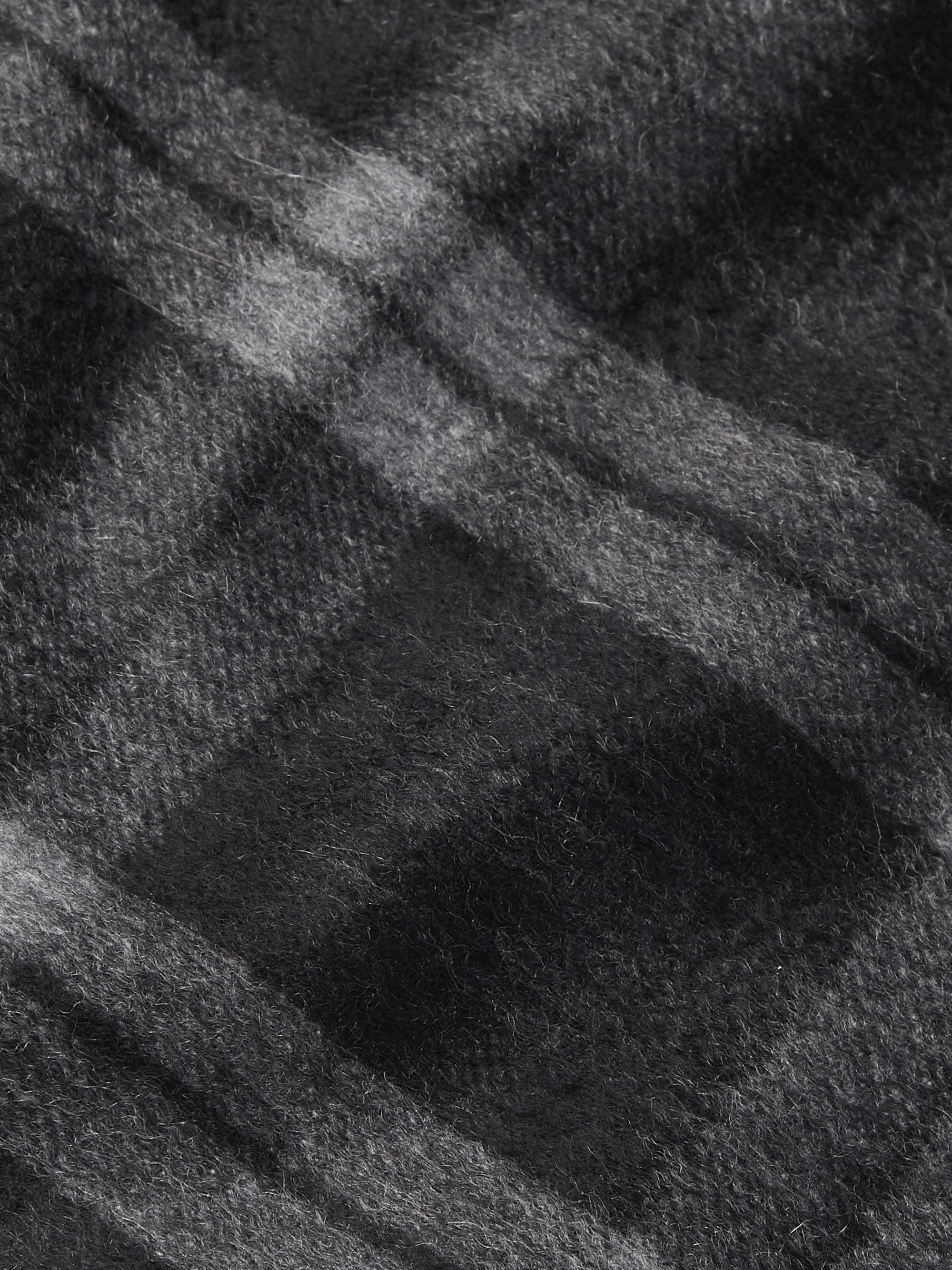 PRADA Fringed Checked Cashmere Scarf