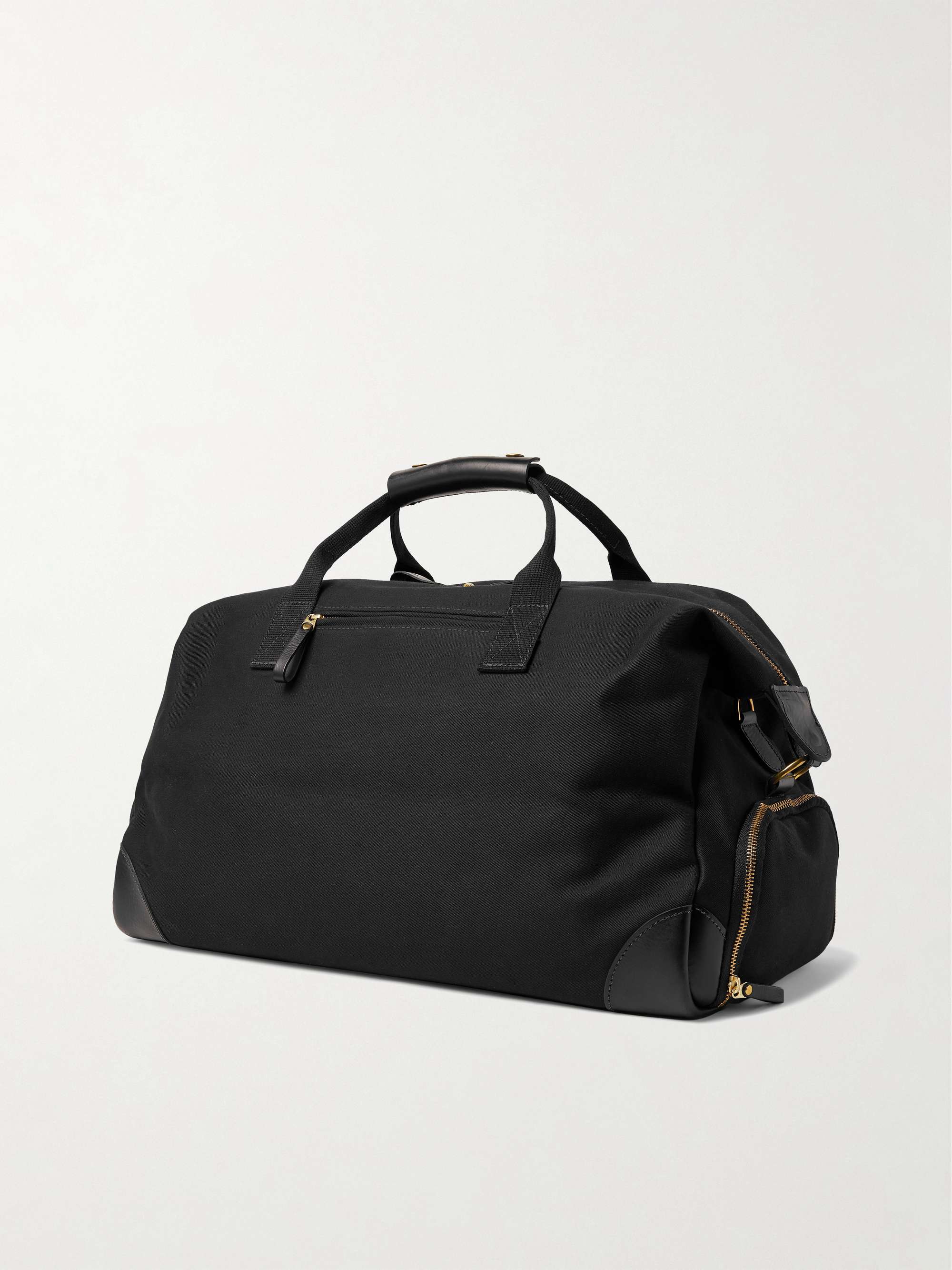 BENNETT WINCH Weekender Leather-Trimmed Cotton-Canvas Holdall