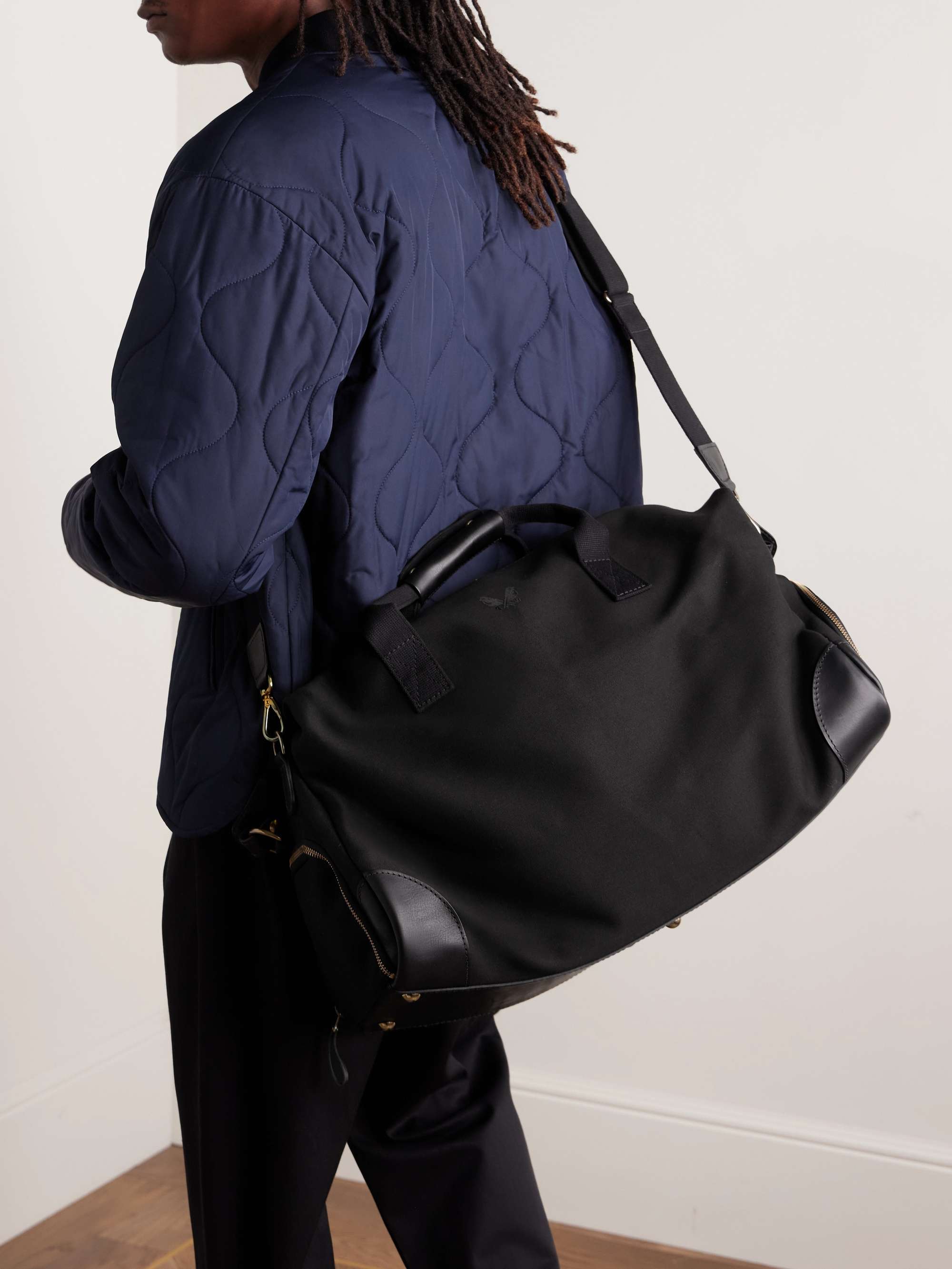 BENNETT WINCH Weekender Leather-Trimmed Cotton-Canvas Holdall