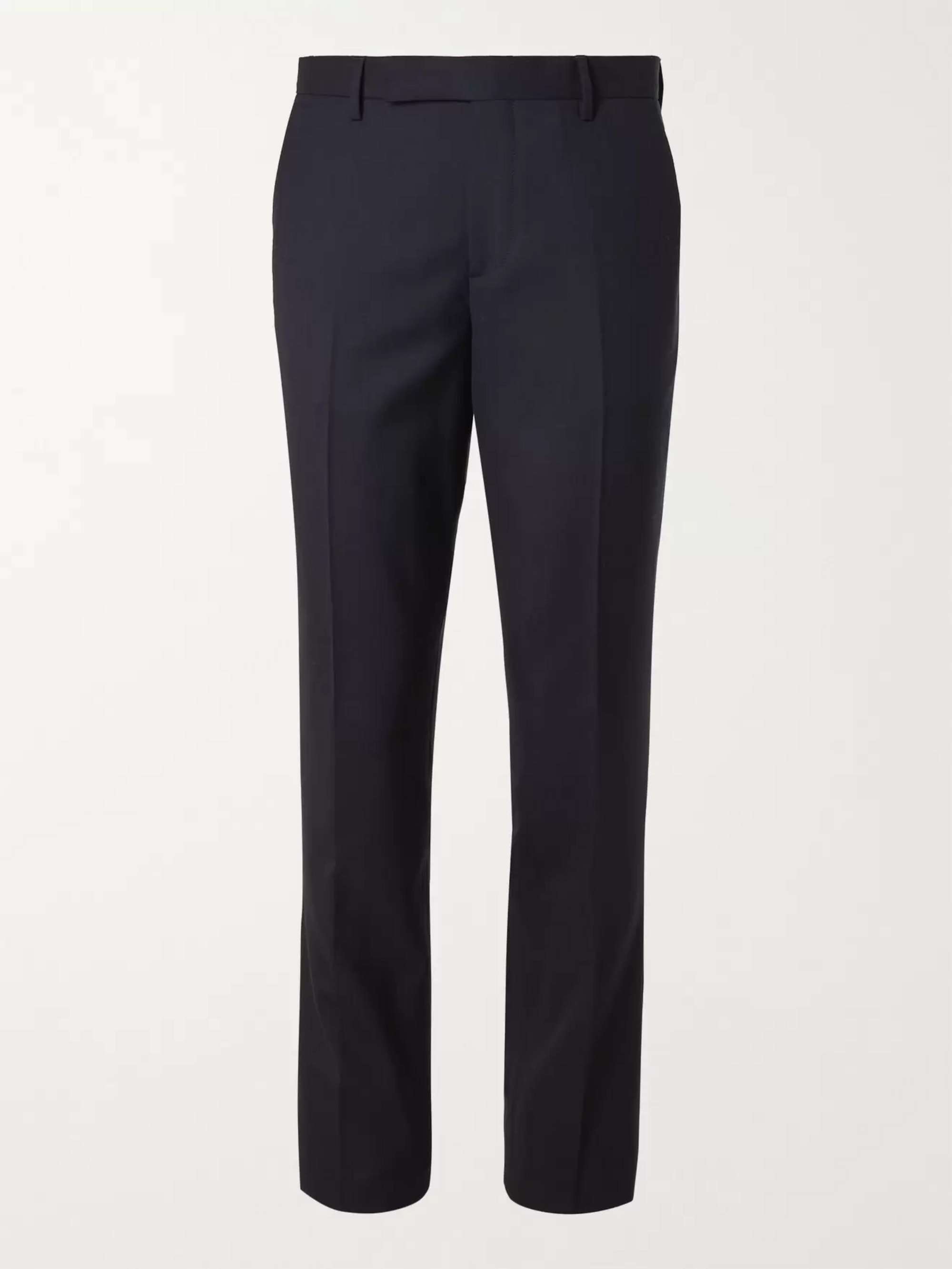 Curved Cotton Suit Pants — Black – La Garçonne