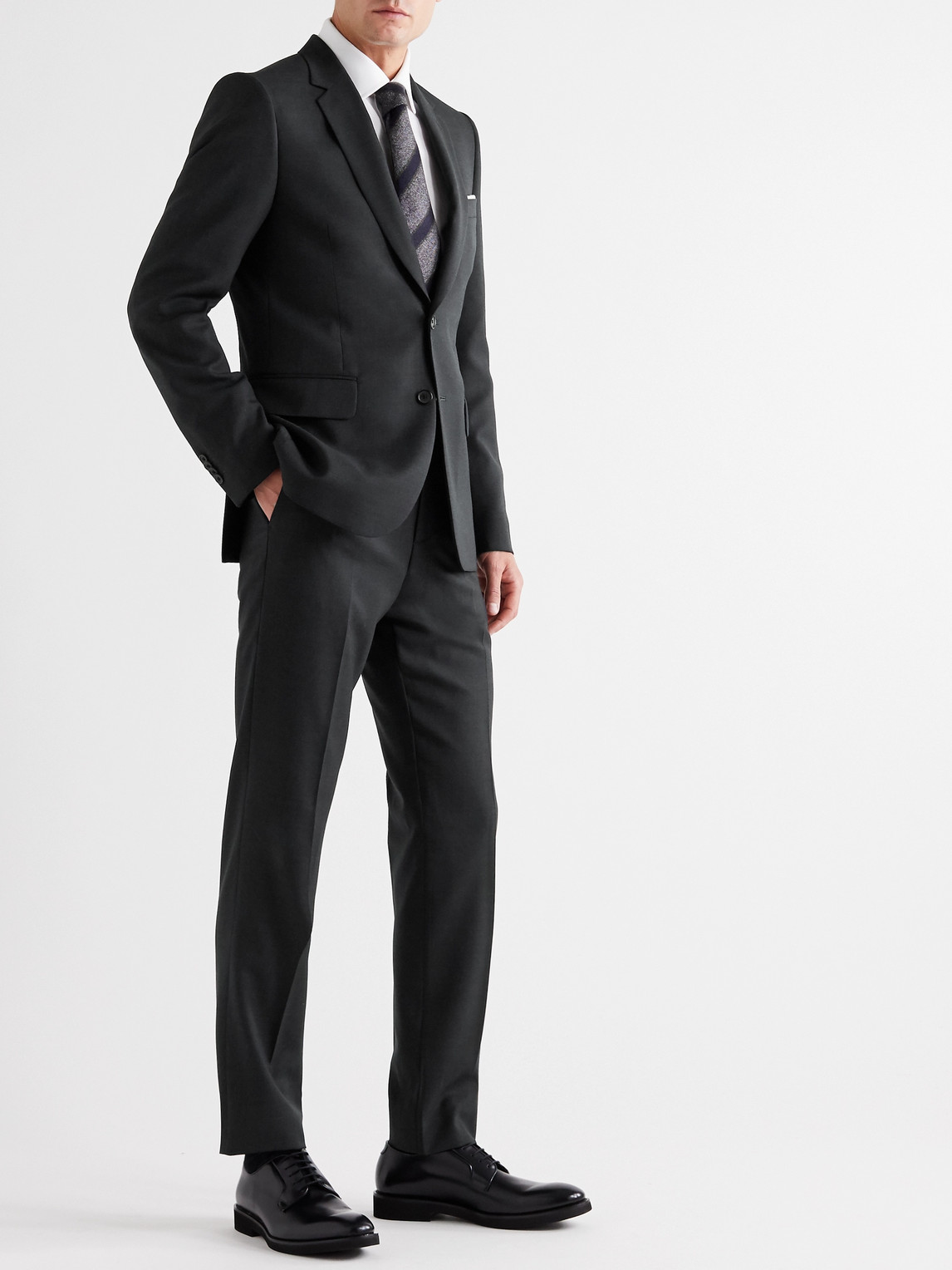 Paul Smith Soho Slim-fit Wool Suit Trousers In Gray