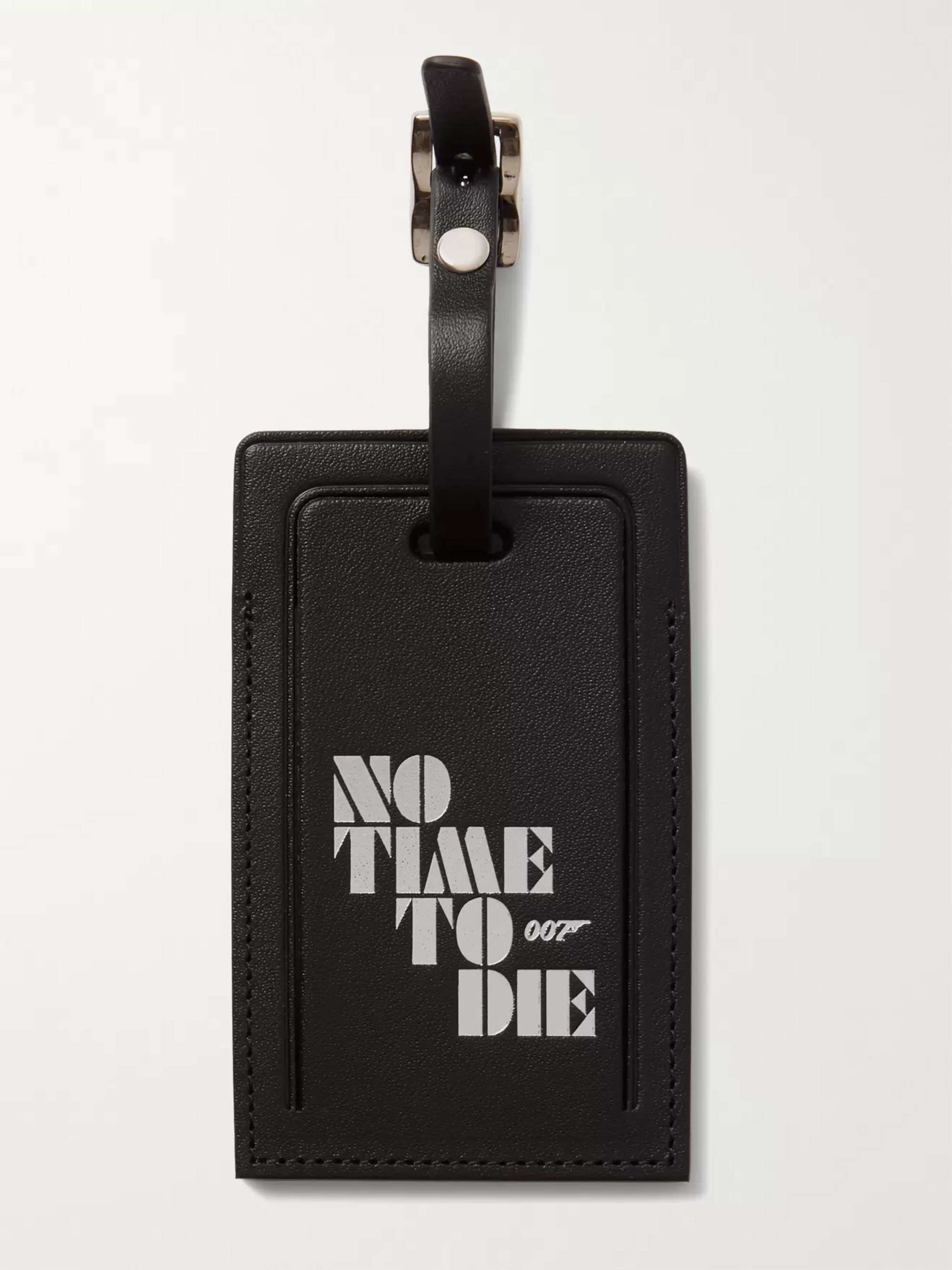 GLOBE-TROTTER + No Time to Die Printed Leather Luggage Tag