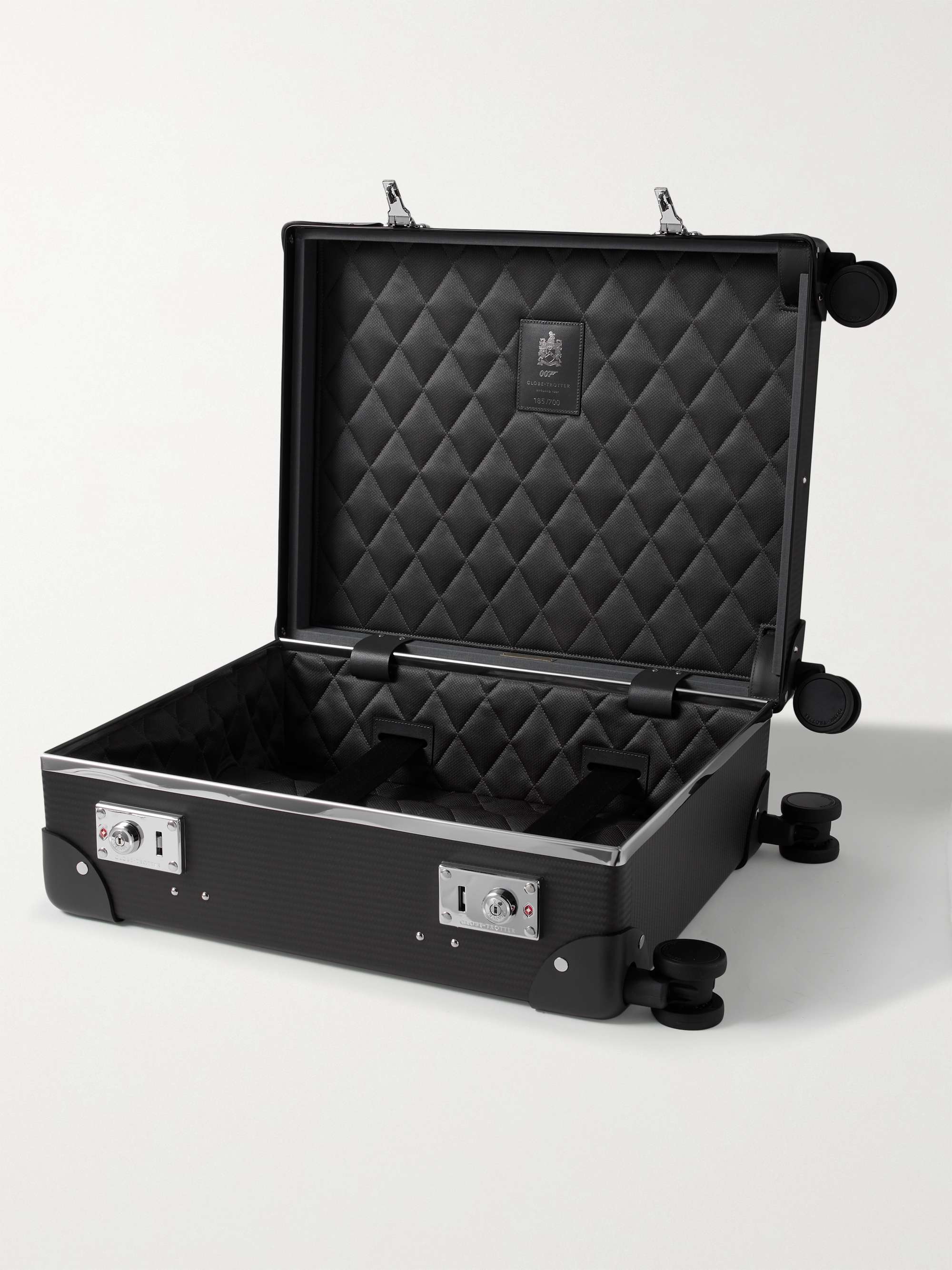 GLOBE-TROTTER + No Time to Die 18" Leather-Trimmed Carbon Fibre Carry-On Suitcase