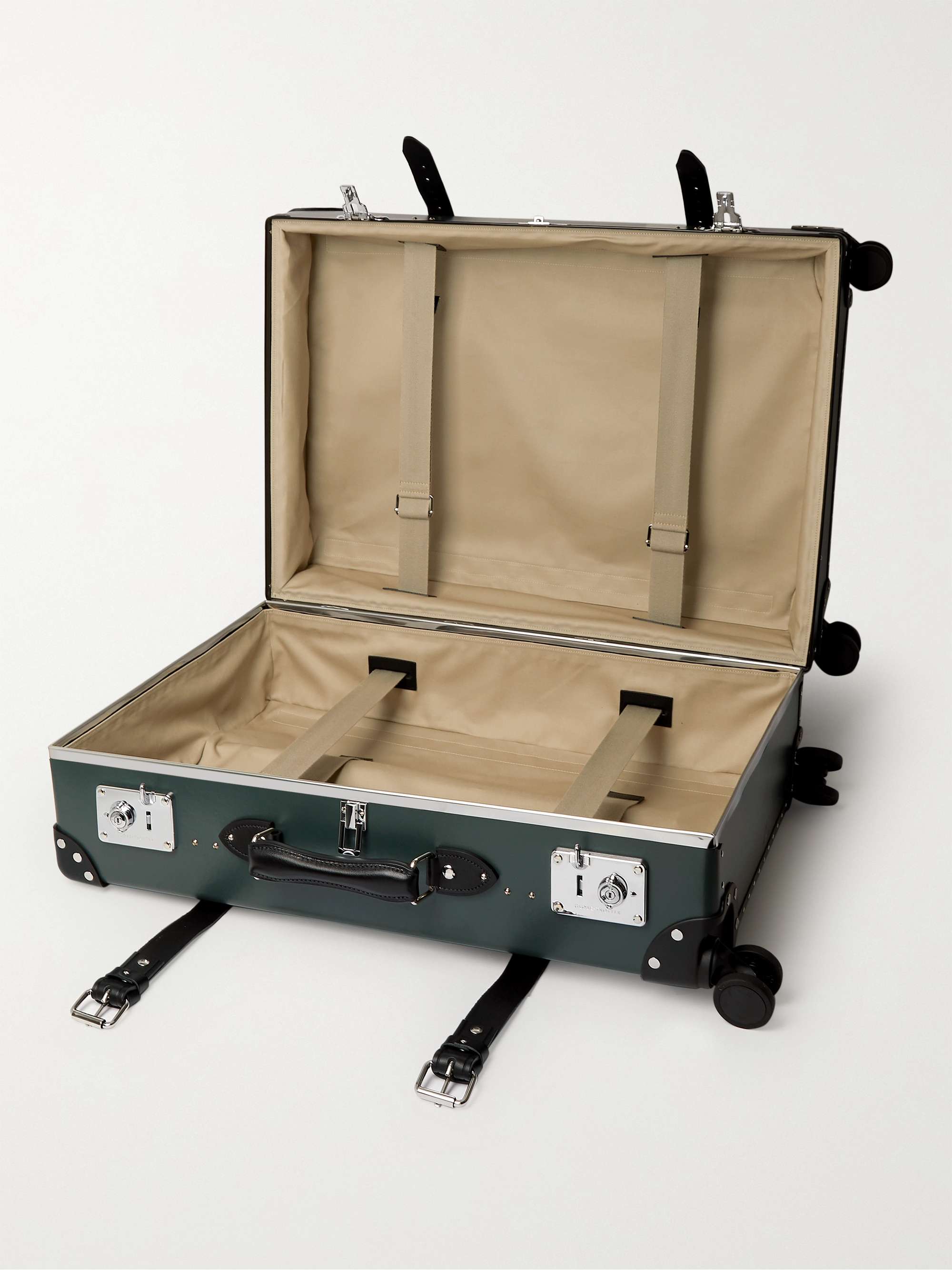 GLOBE-TROTTER + No Time to Die Large Check-In Leather-Trimmed Trolley Suitcase