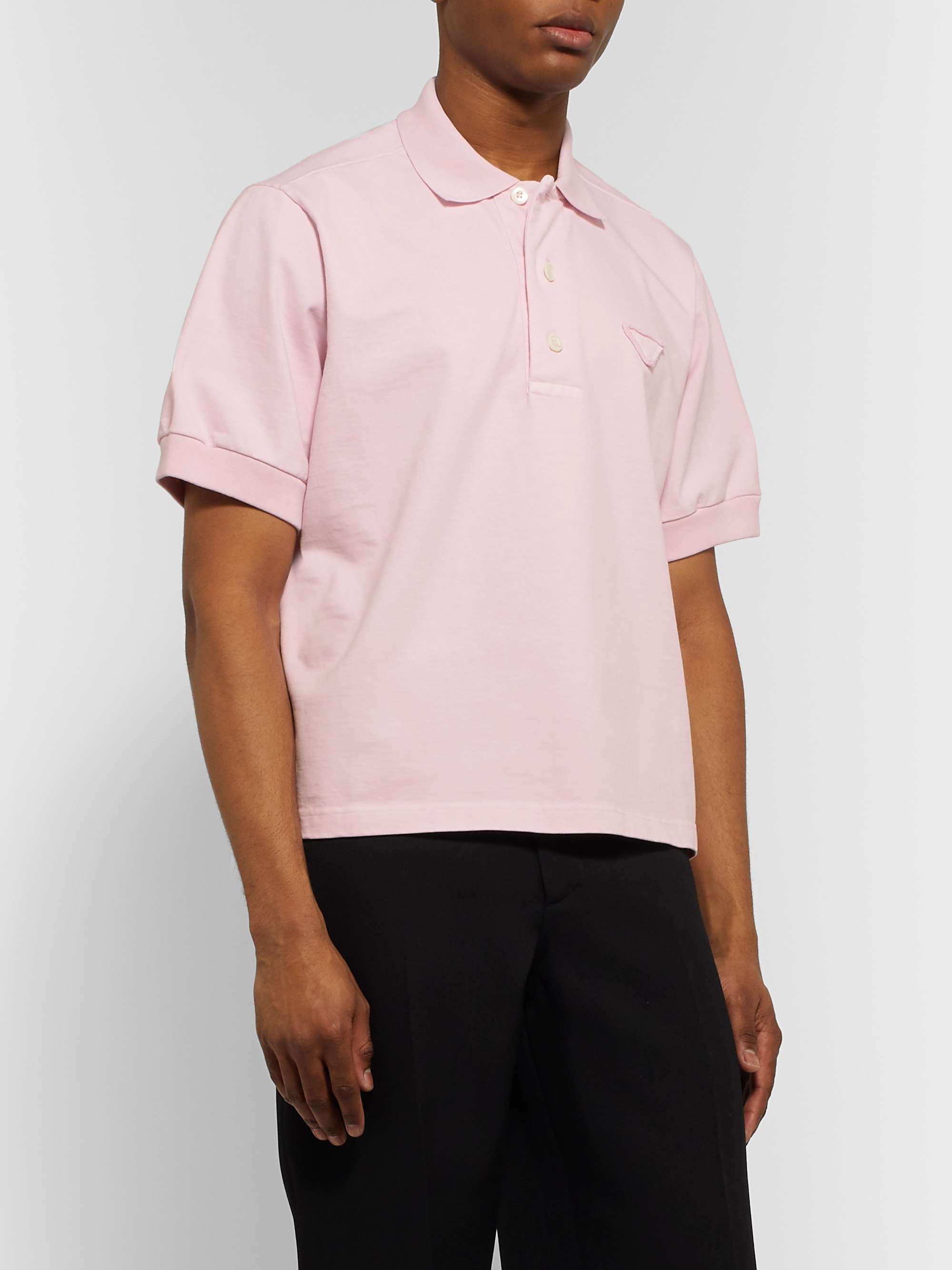 PRADA * Logo-Appliquéd Cotton-Jersey Polo Shirt for Men | MR PORTER