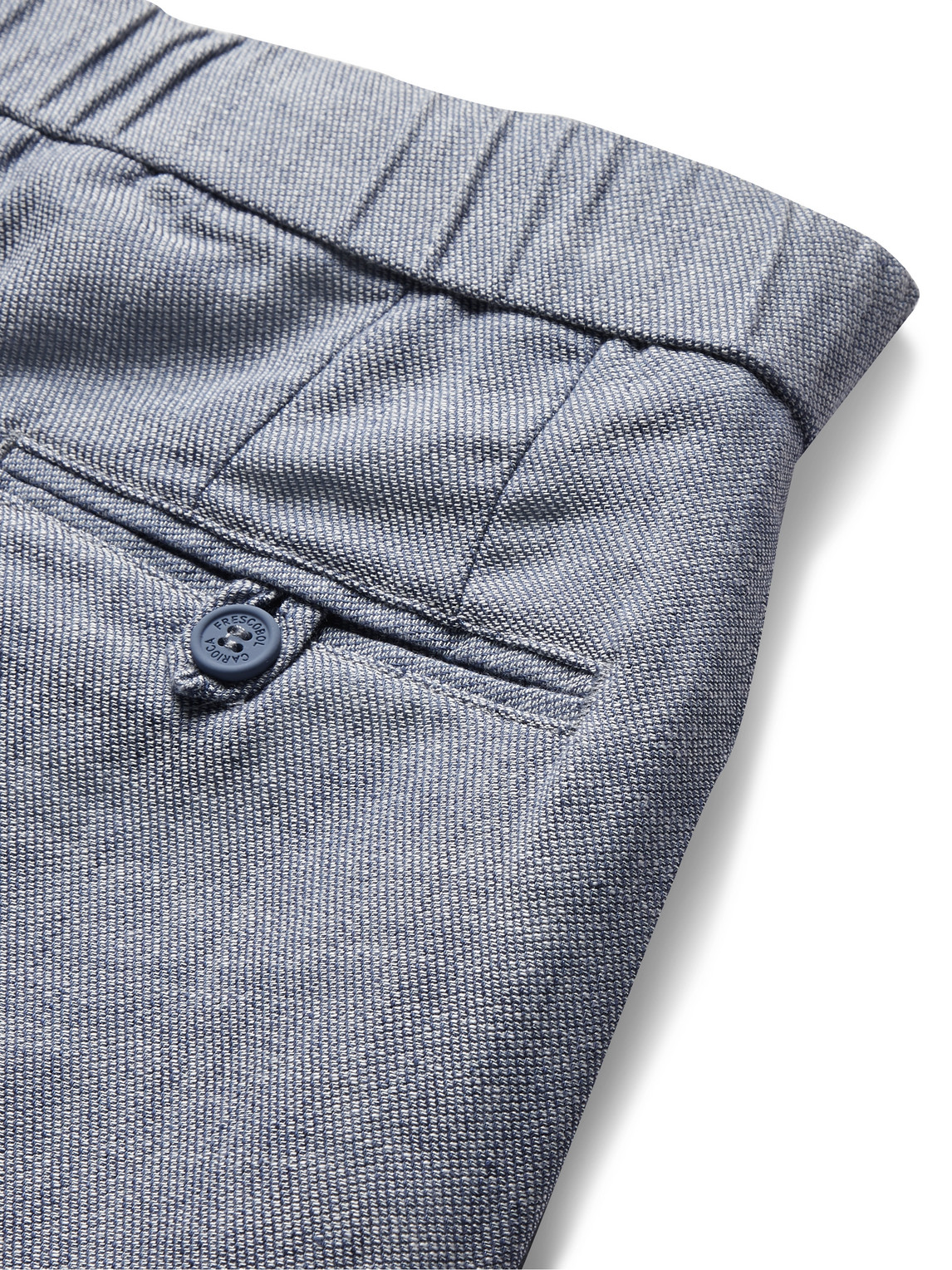 Frescobol Carioca Felipe Slim-fit Linen And Cotton-blend Drawstring Shorts In Blue