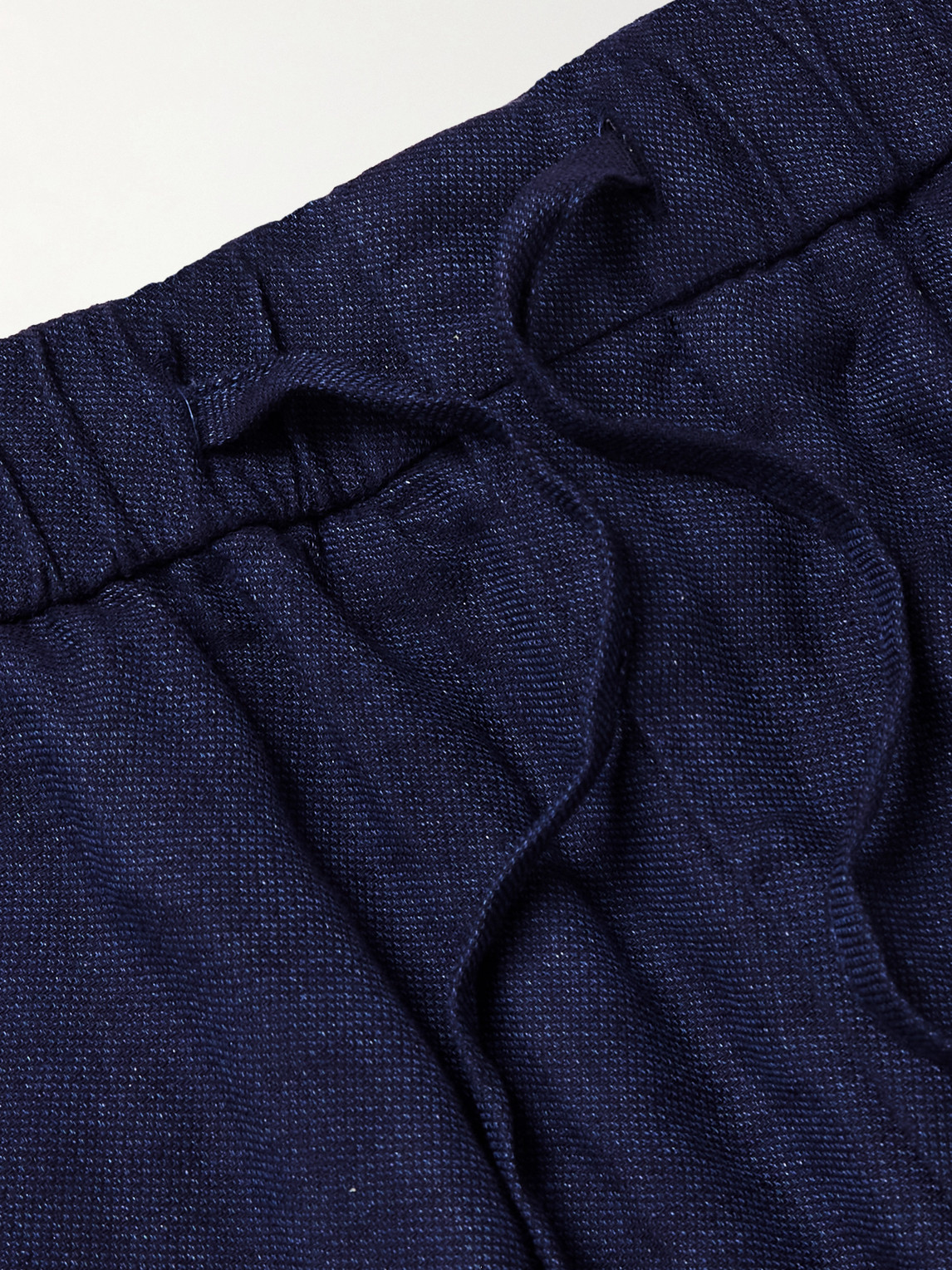 Frescobol Carioca Felipe Slim-fit Linen And Cotton-blend Drawstring Shorts In Blue
