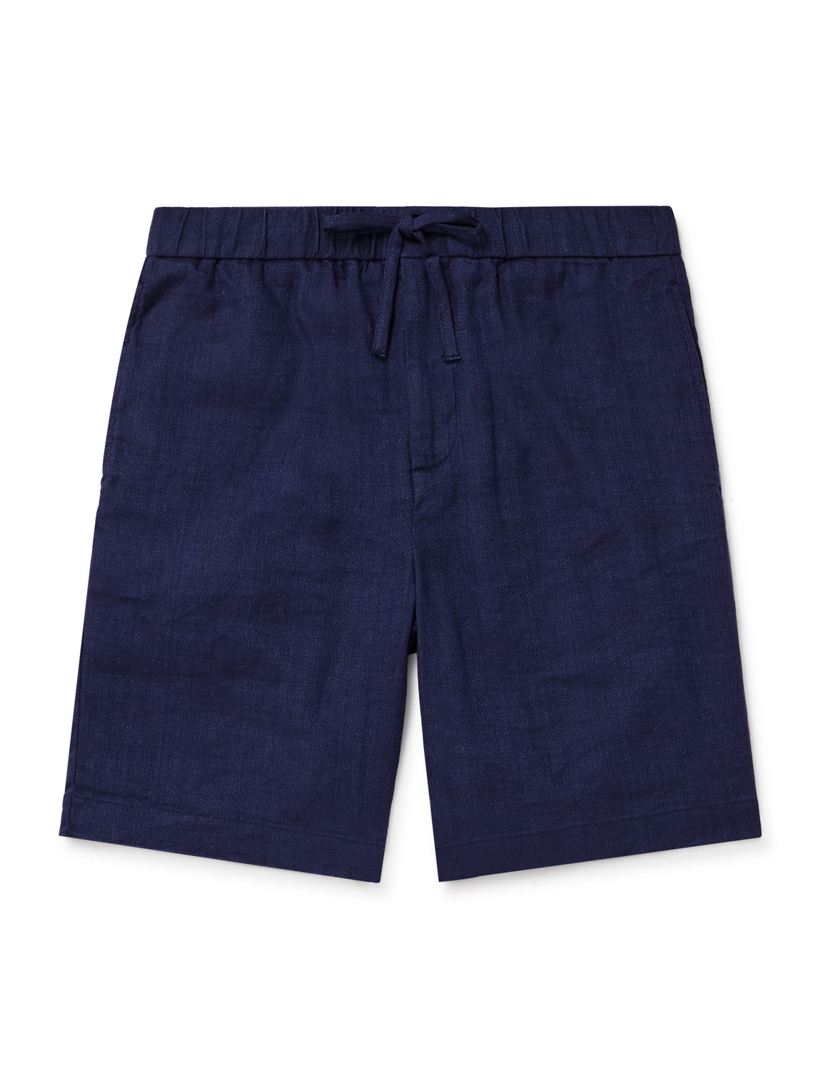 Shop Frescobol Carioca Felipe Slim-fit Linen And Cotton-blend Drawstring Shorts In Blue