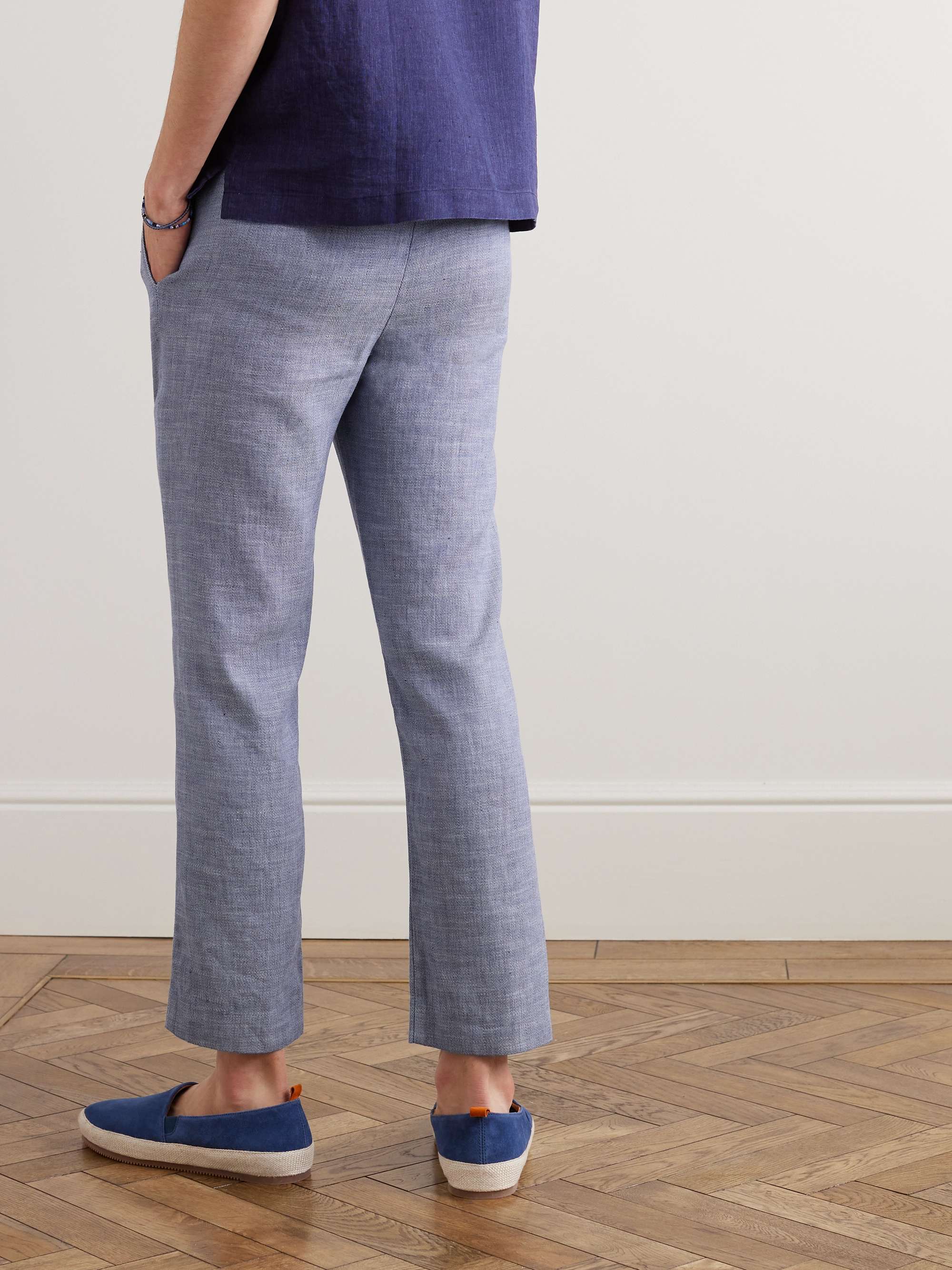 FRESCOBOL CARIOCA Linen and Cotton-Blend Drawstring Trousers