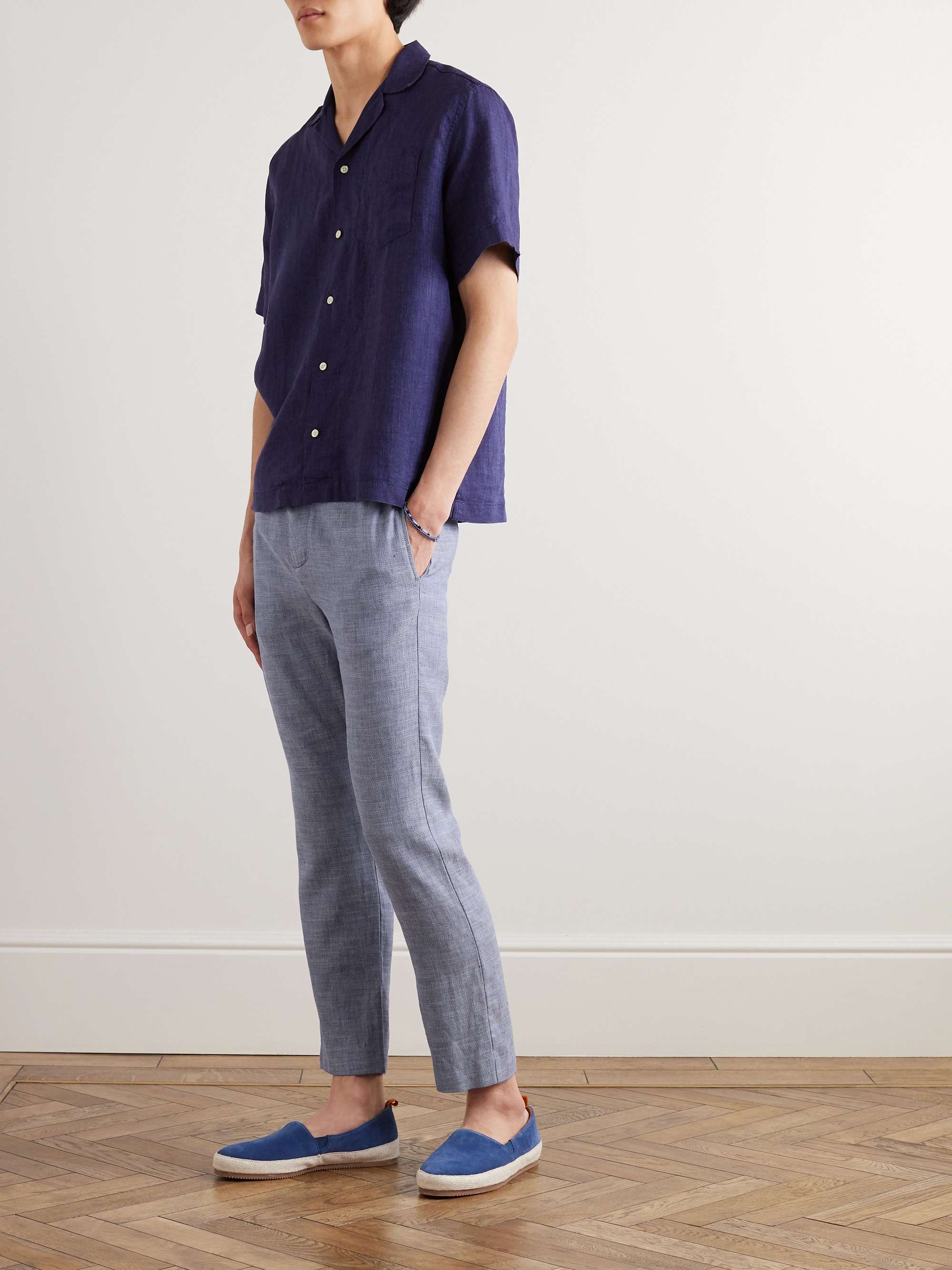 FRESCOBOL CARIOCA Linen and Cotton-Blend Drawstring Trousers