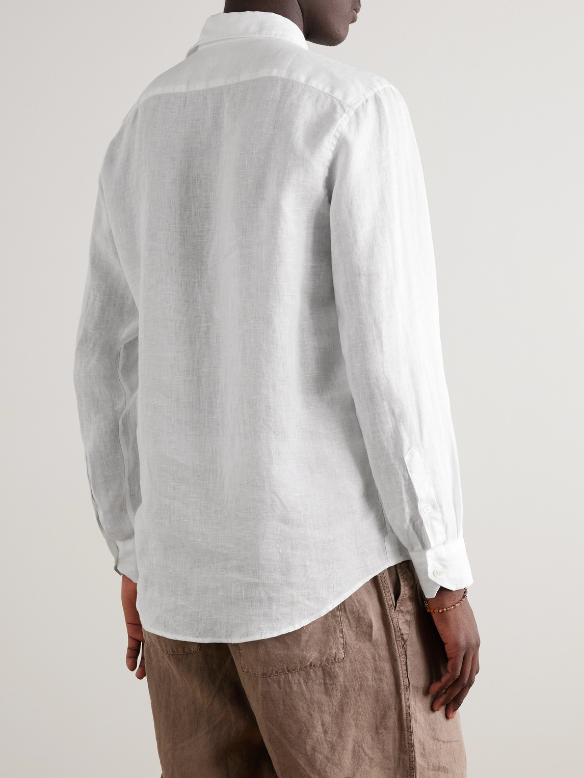 Shop Frescobol Carioca Linen Shirt In White