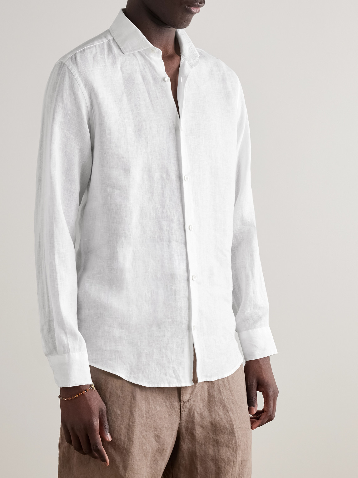  Frescobol Carioca - Linen Shirt - Men - White - S 