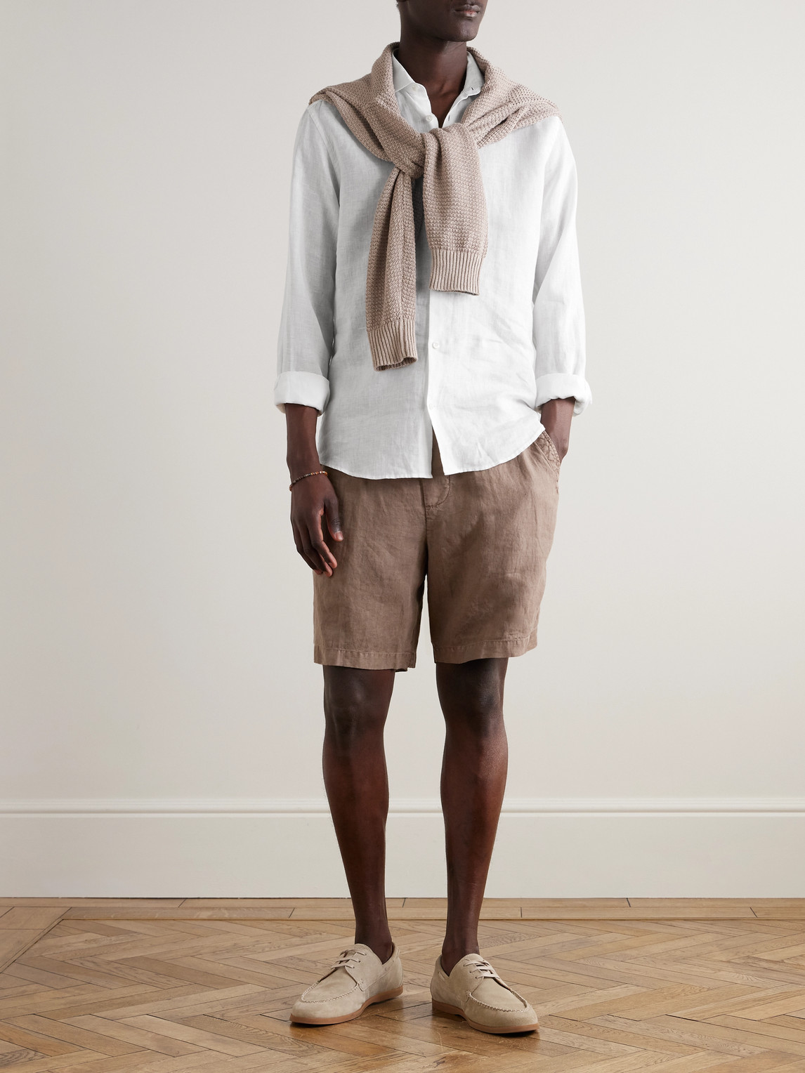 Shop Frescobol Carioca Linen Shirt In White