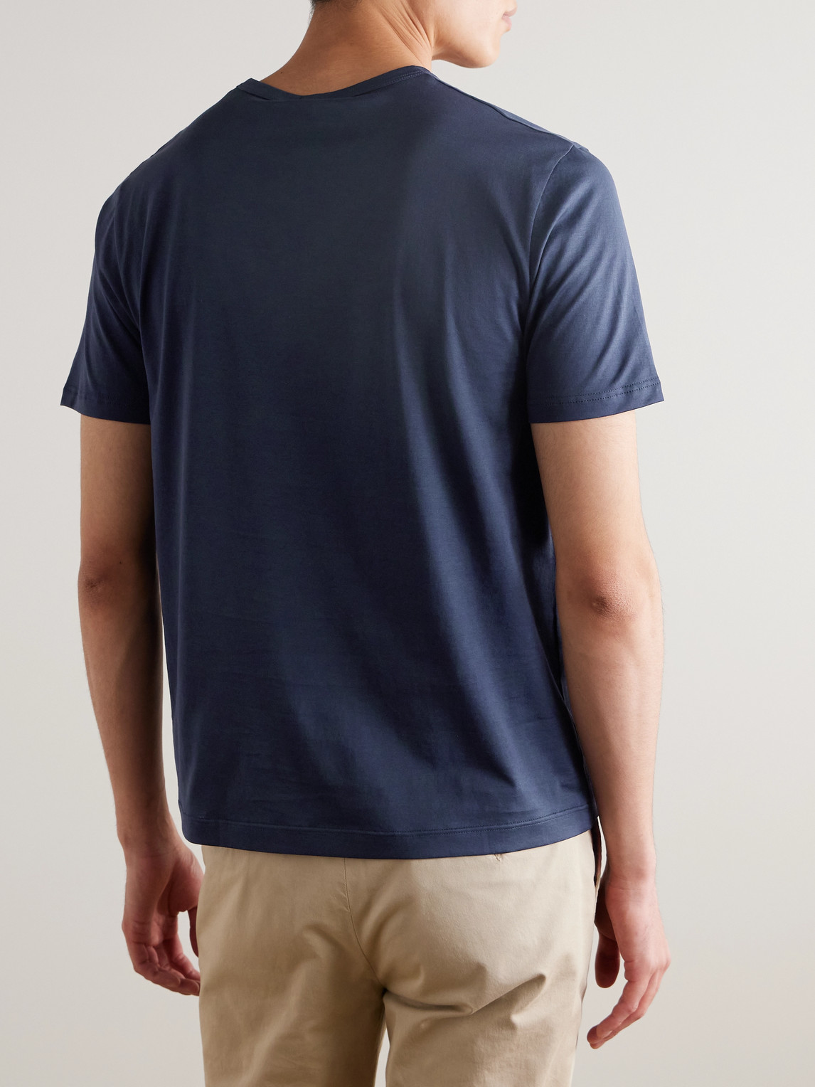 Shop Sunspel Pima Cotton-jersey T-shirt In Blue