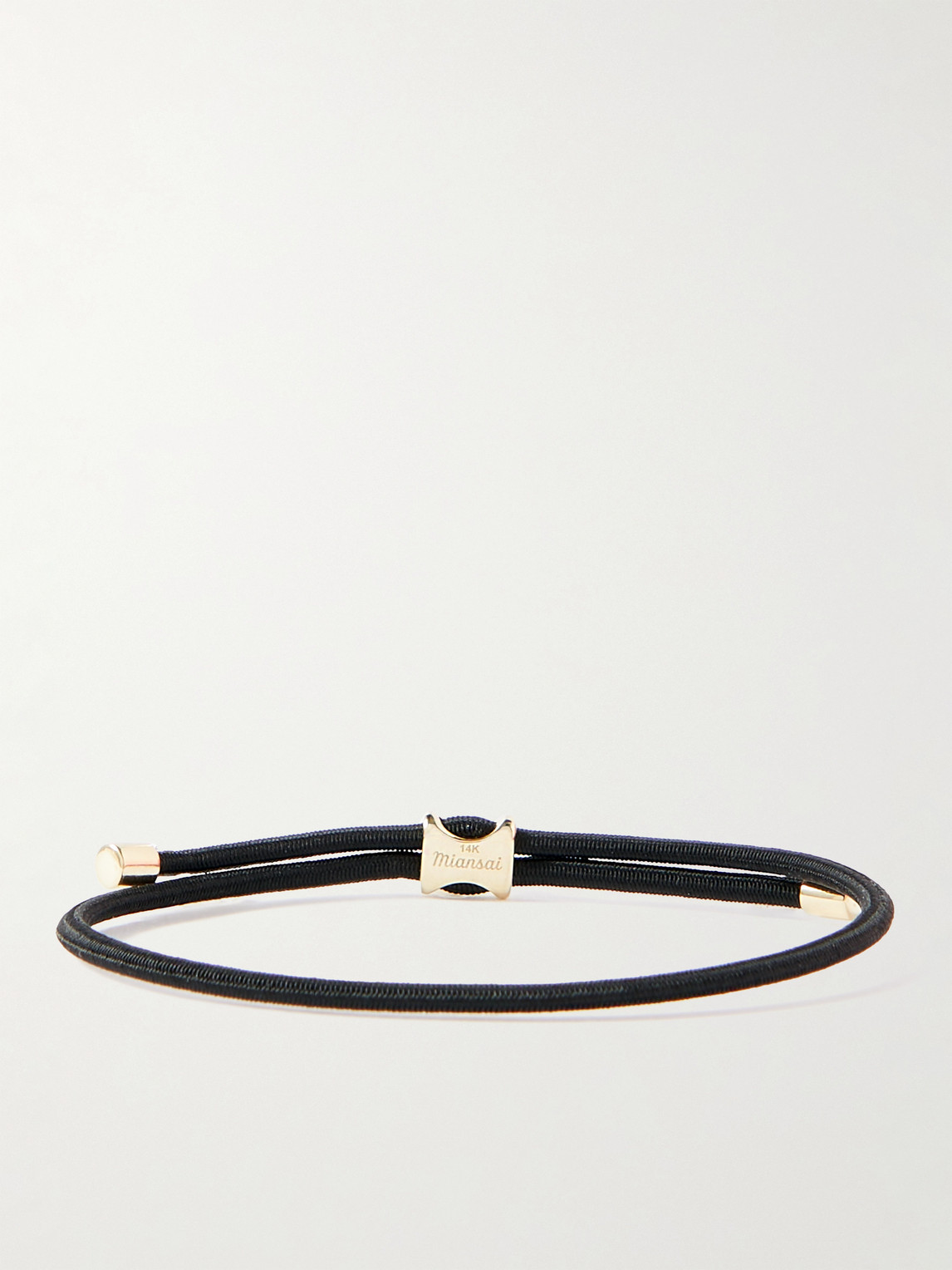 Shop Miansai Orson Pull Cord And Gold Bracelet In Black