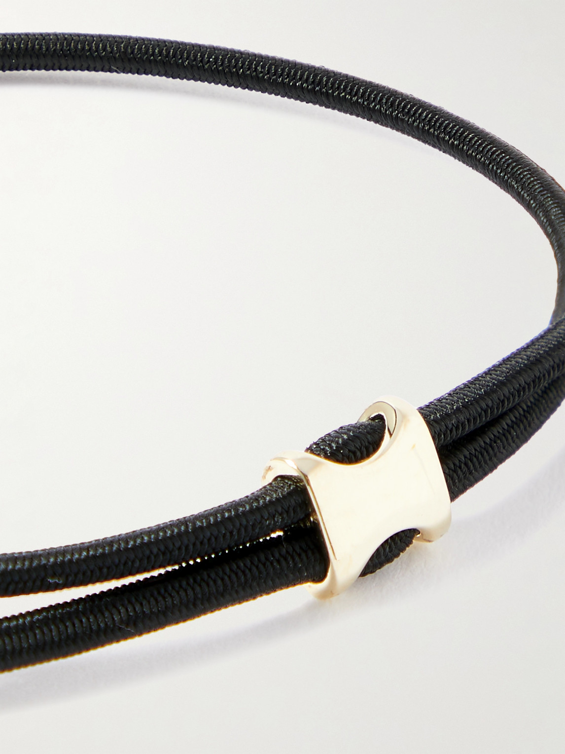 Shop Miansai Orson Pull Cord And Gold Bracelet In Black