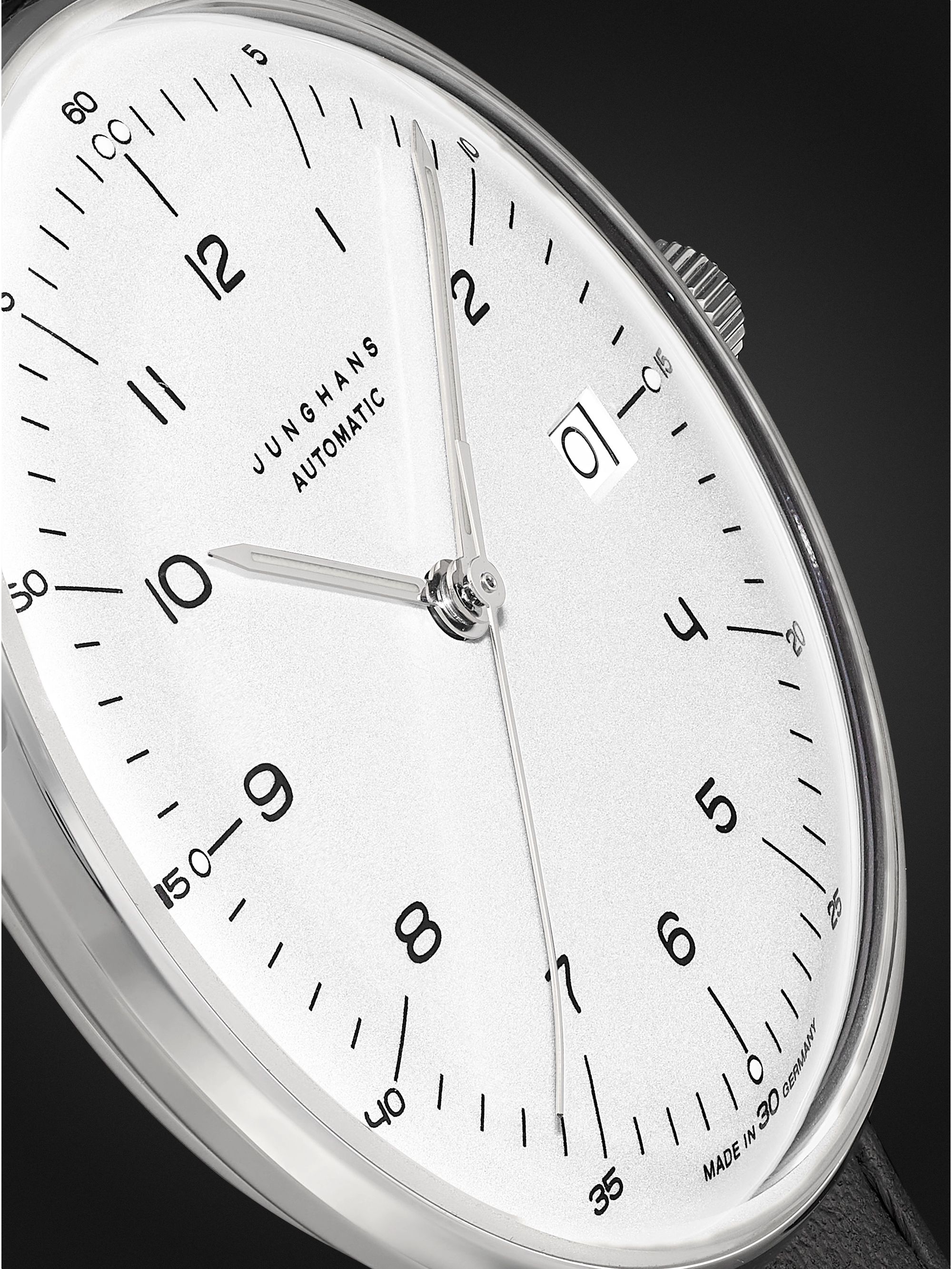 JUNGHANS Max Bill Automatic 38mm Stainless Steel and Leather Watch, Ref. No. 027/4700.02