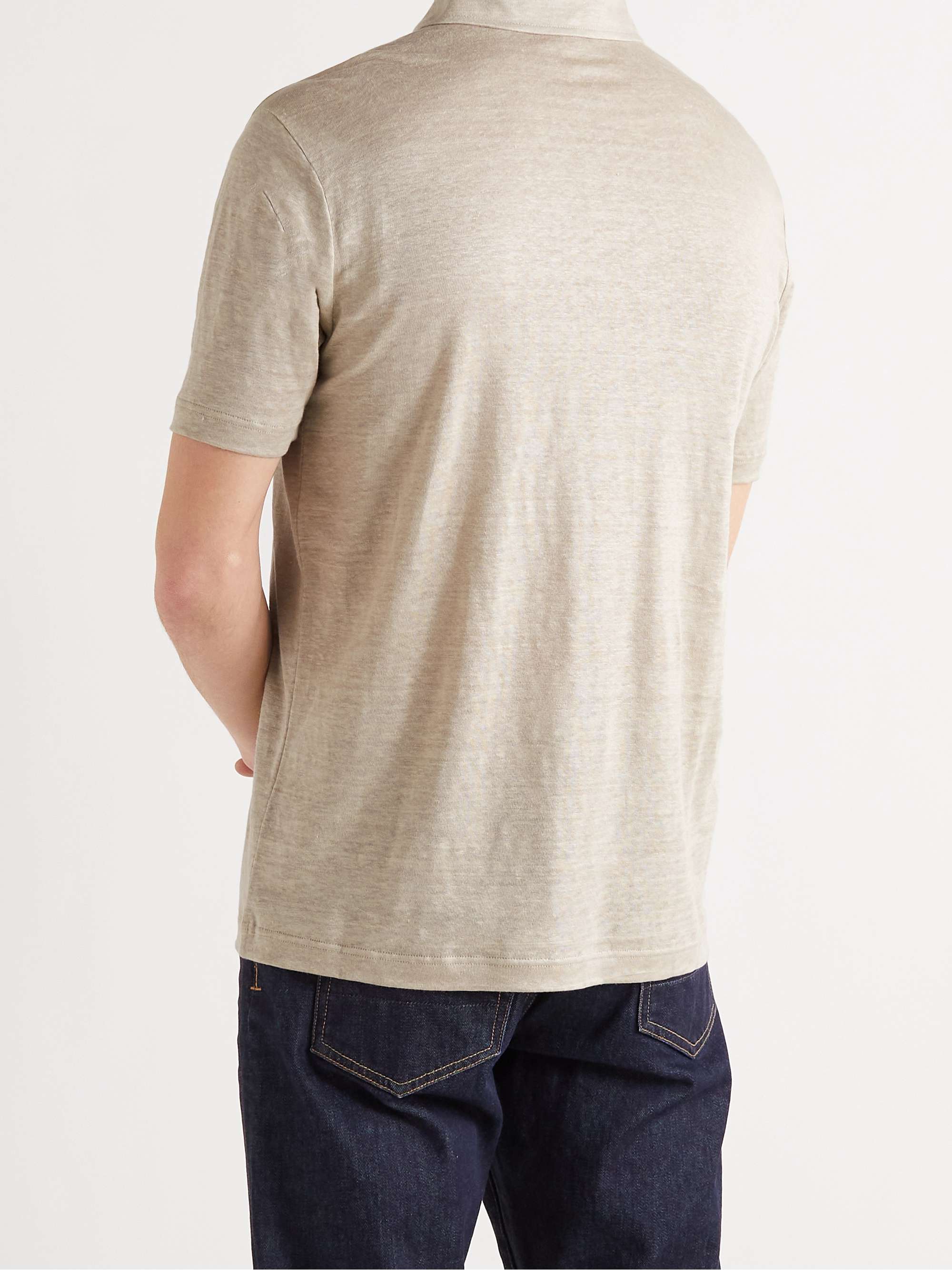 LORO PIANA Linen-Jersey Polo Shirt