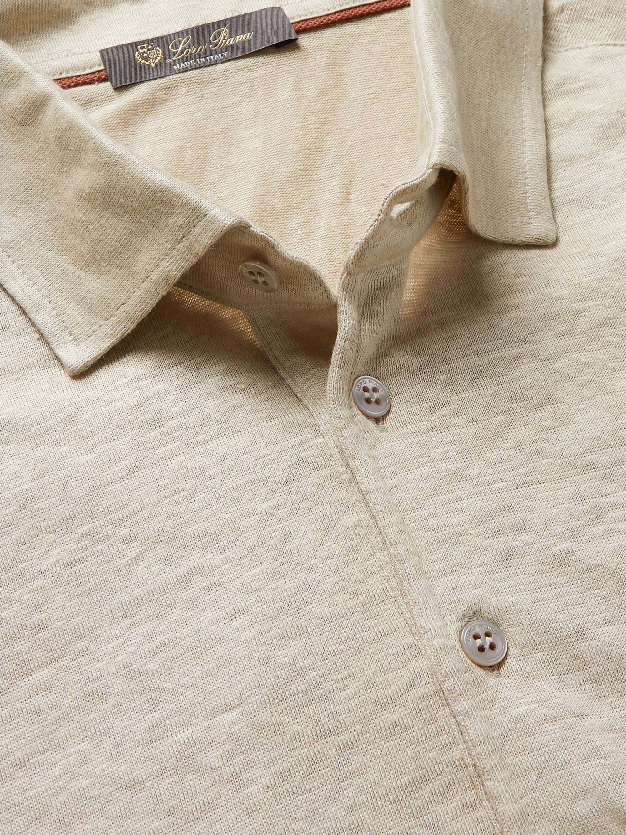 LORO PIANA Linen-Jersey Polo Shirt