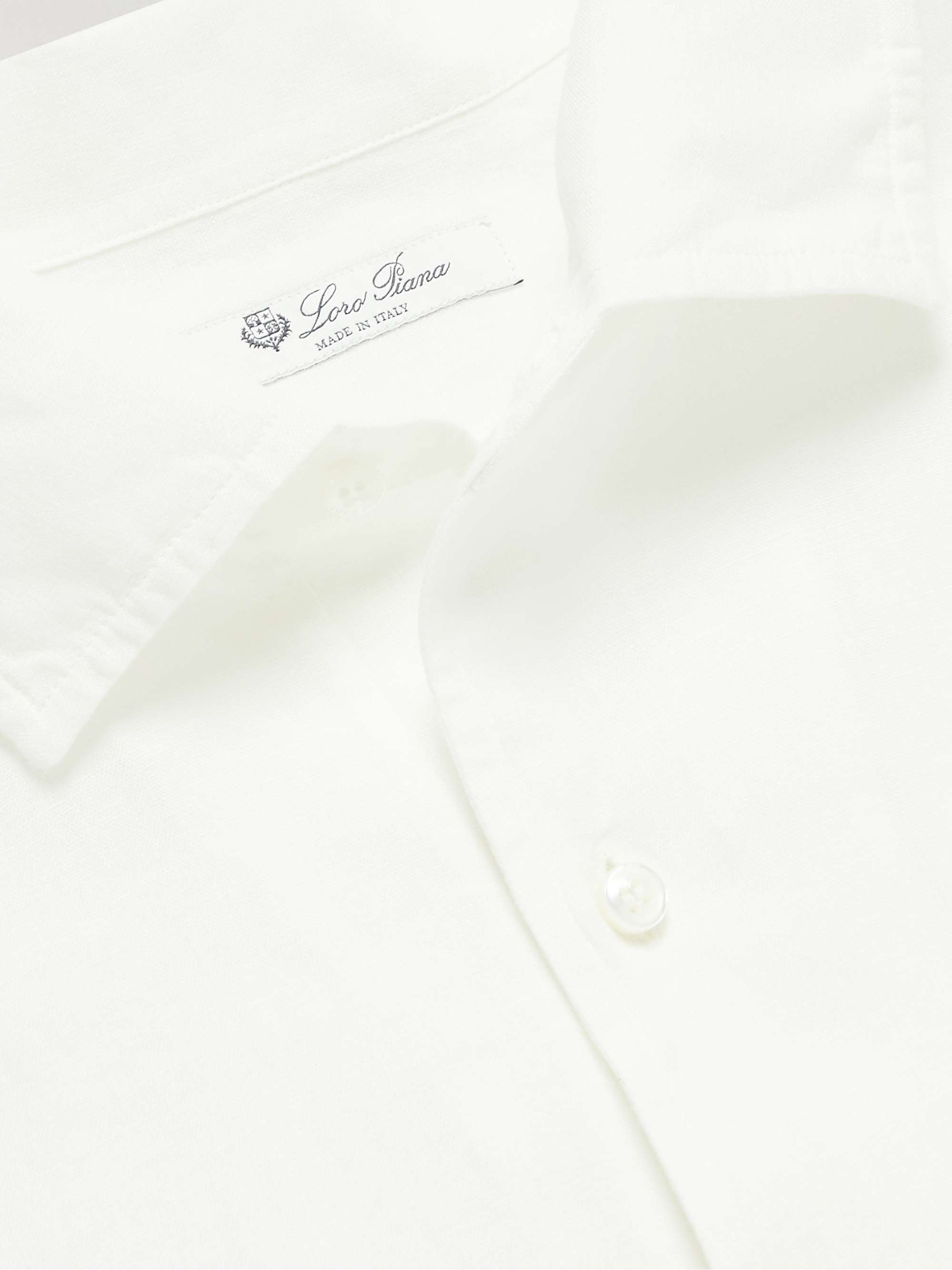 LORO PIANA Andre Linen Half-Placket Shirt