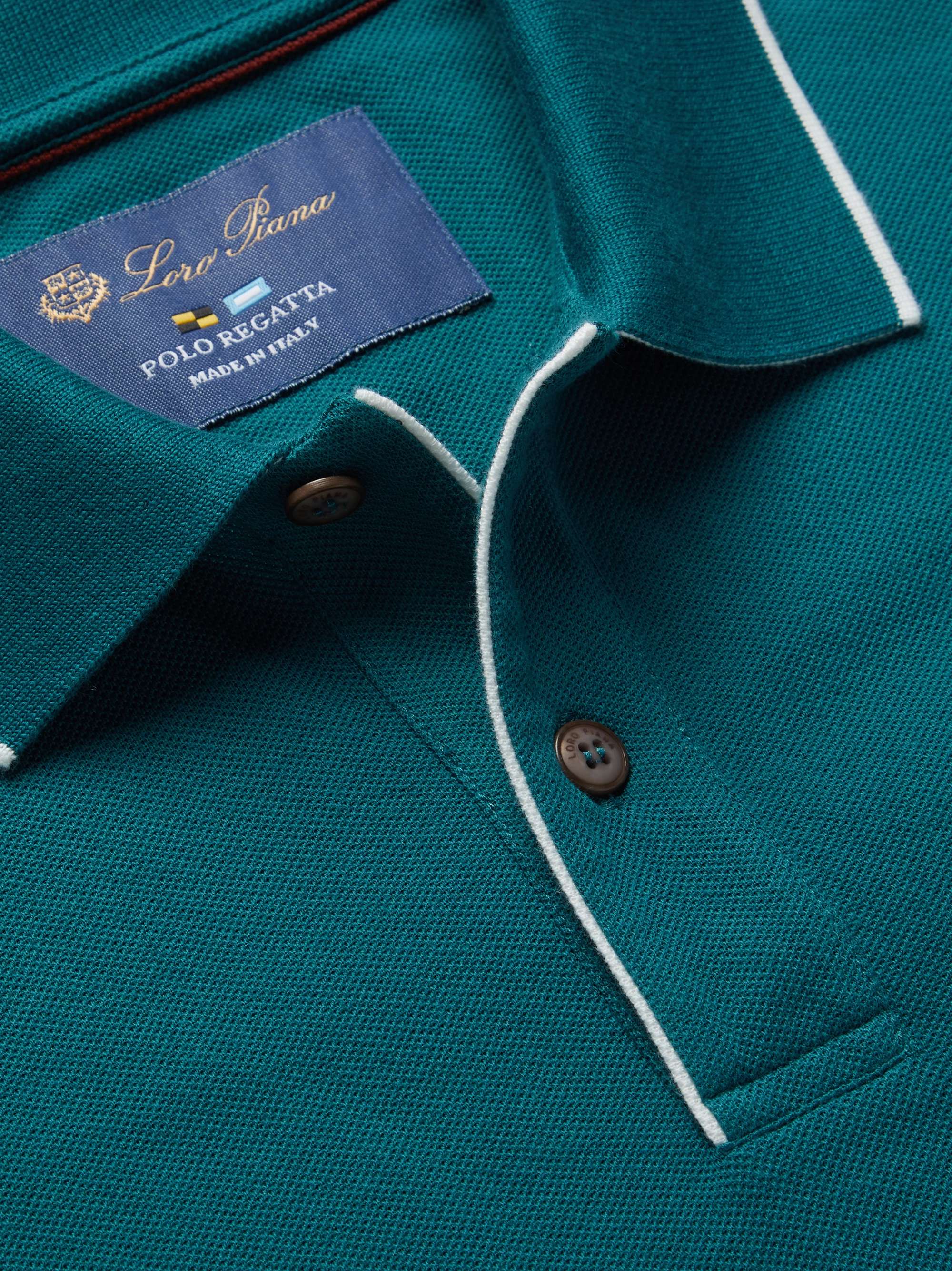 LORO PIANA Regatta Stretch-Cotton Piqué Polo Shirt