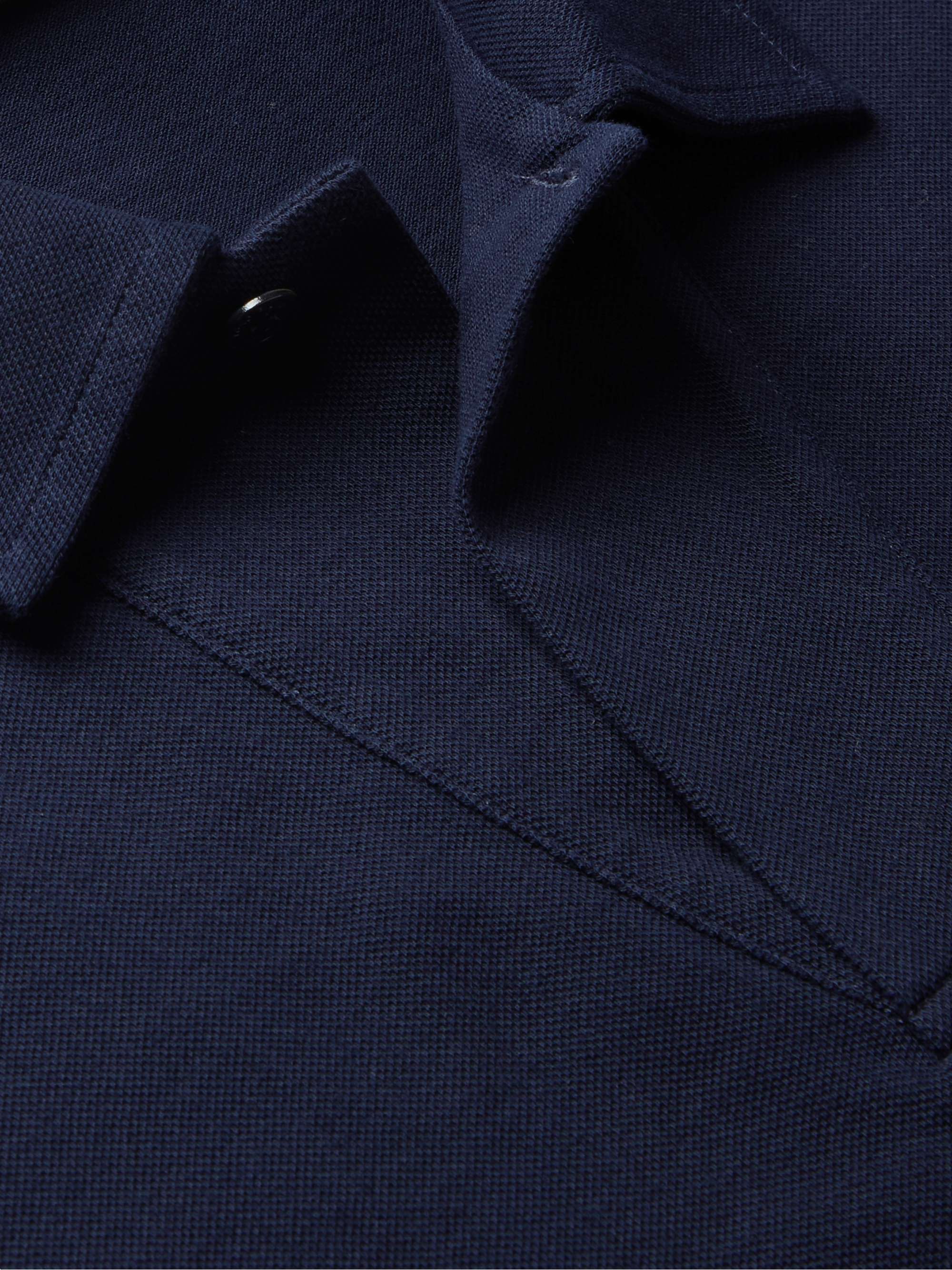 LORO PIANA Cotton-Piqué Polo Shirt