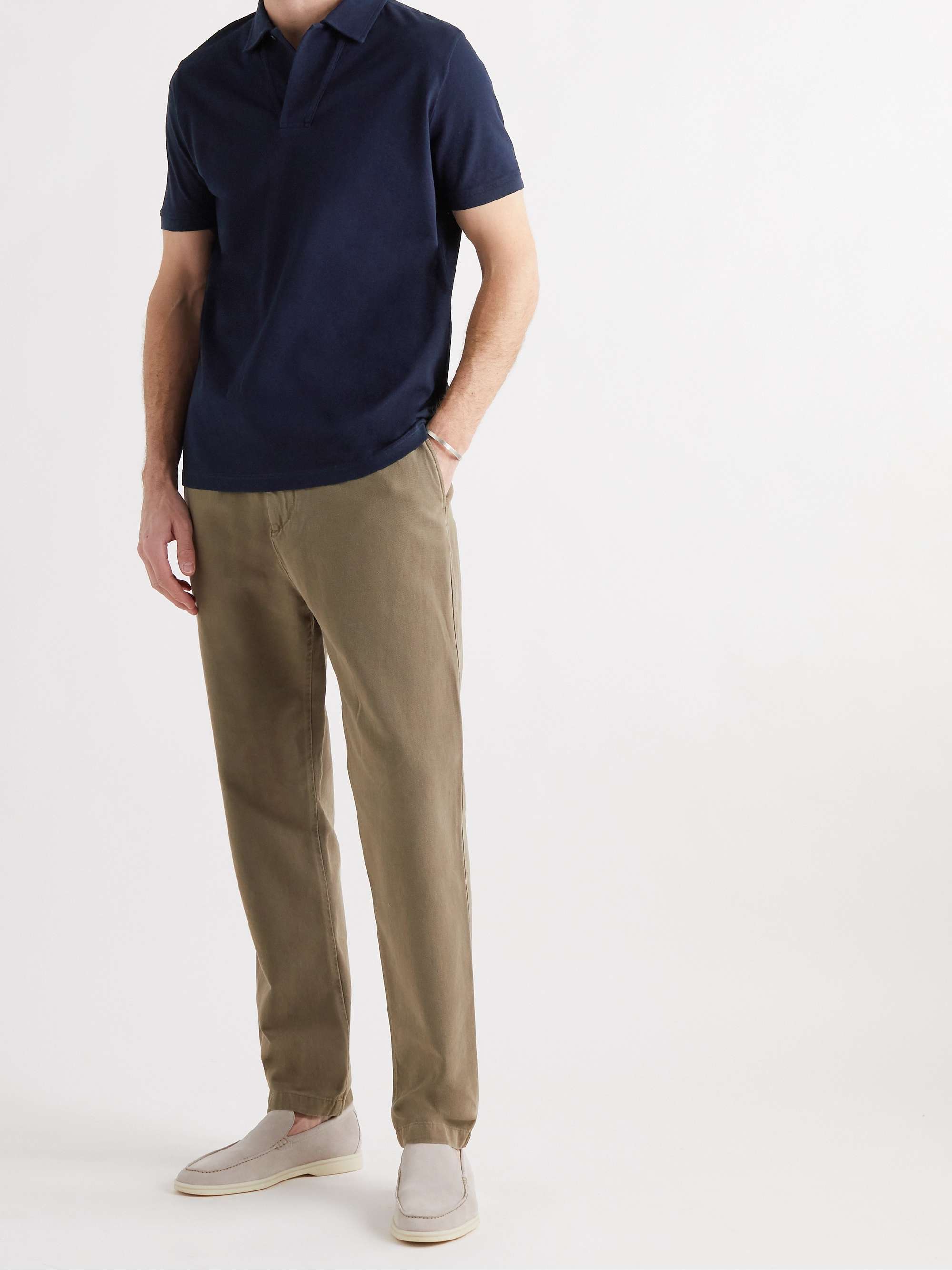 LORO PIANA Cotton-Piqué Polo Shirt