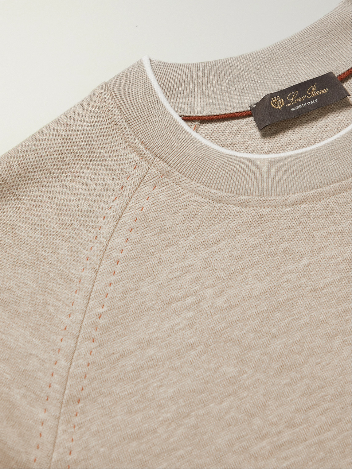 Shop Loro Piana Drysdale Linen-blend Jersey Sweatshirt In Neutrals