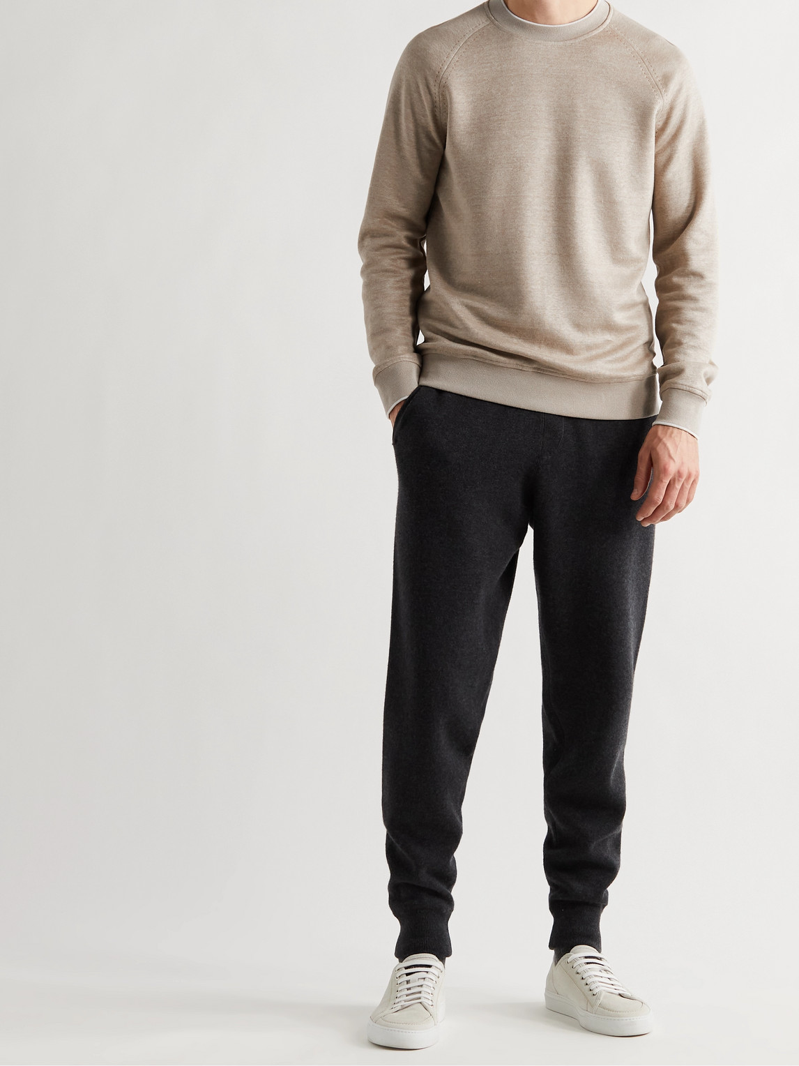 Shop Loro Piana Drysdale Linen-blend Jersey Sweatshirt In Neutrals