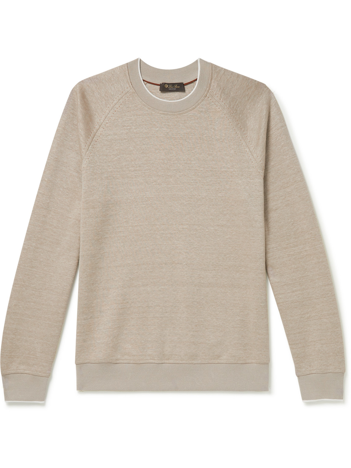 Loro Piana Drysdale Linen-blend Jersey Sweatshirt In Neutrals