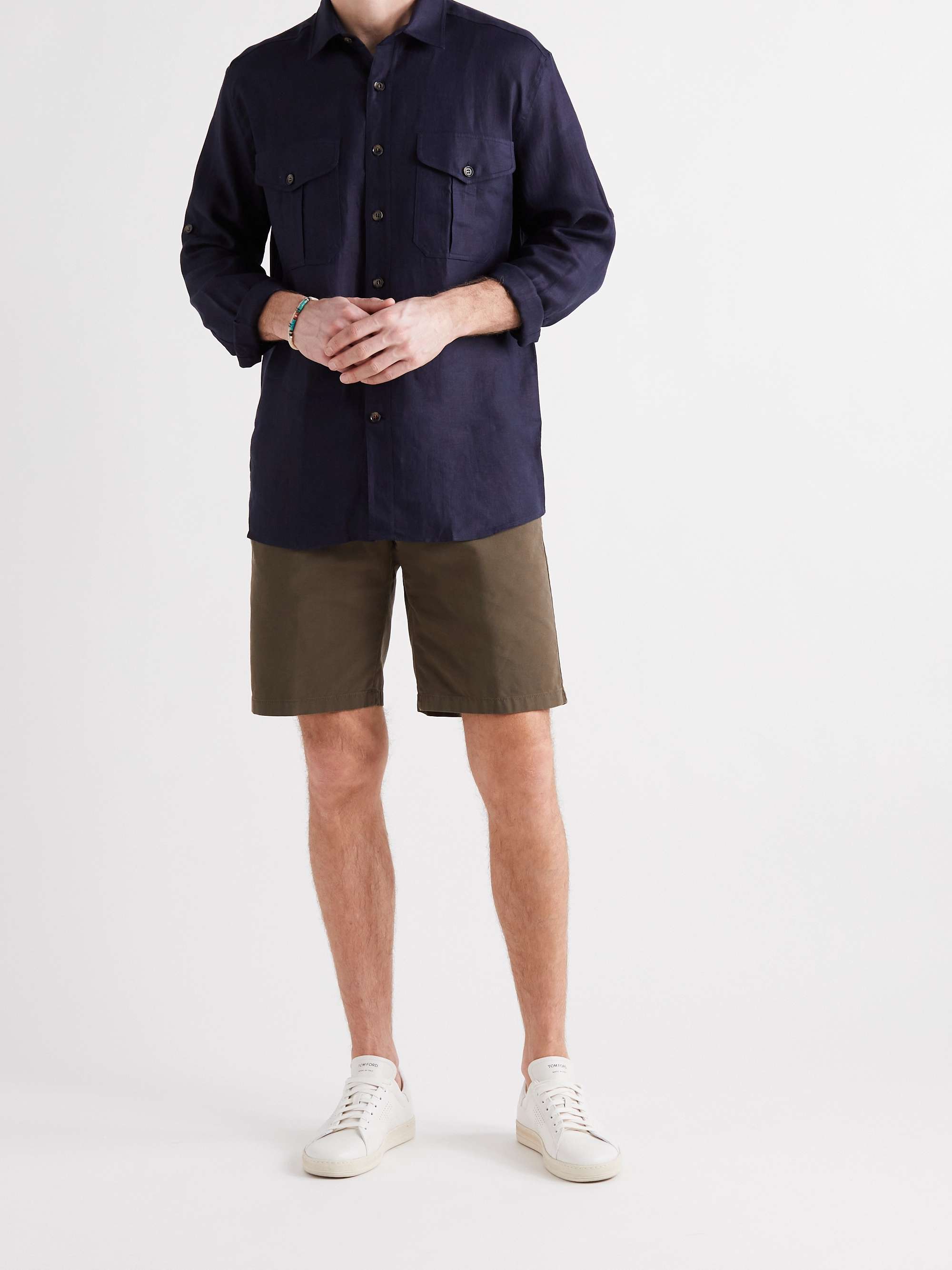 LORO PIANA Slim-Fit Stretch-Cotton Shorts