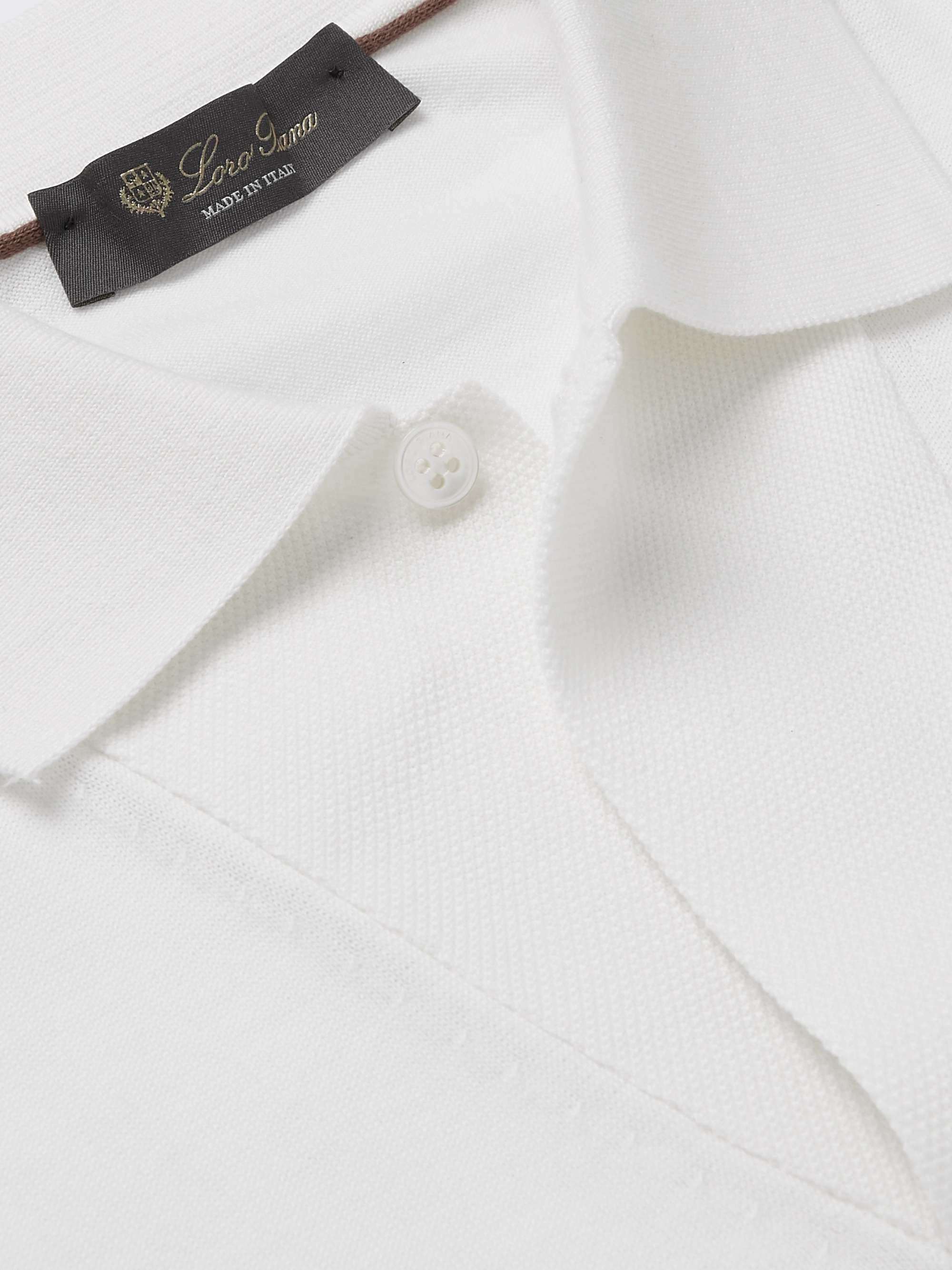 LORO PIANA Slim-Fit Cotton and Silk-Blend Polo Shirt