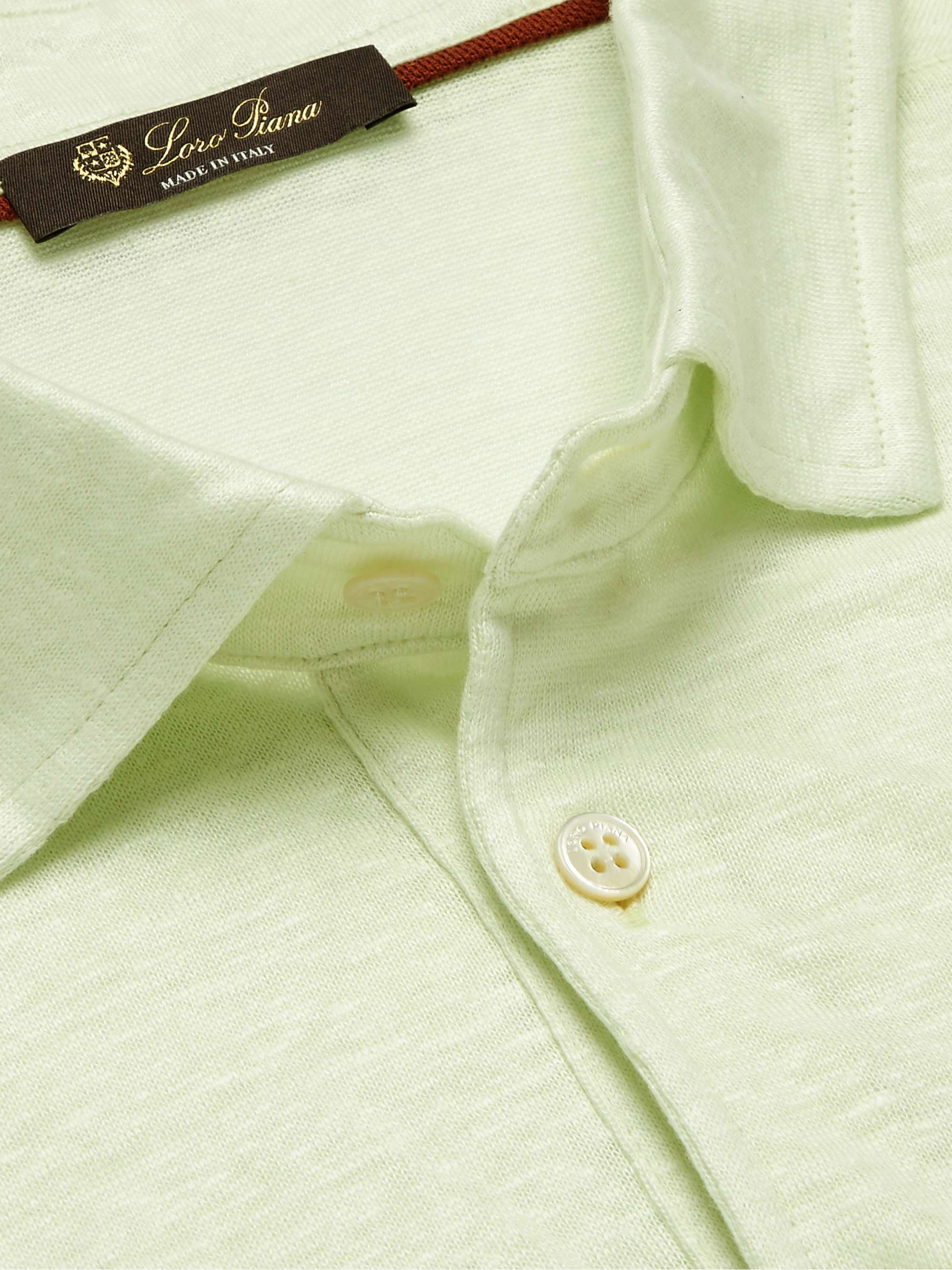 LORO PIANA Linen-Jersey Polo Shirt