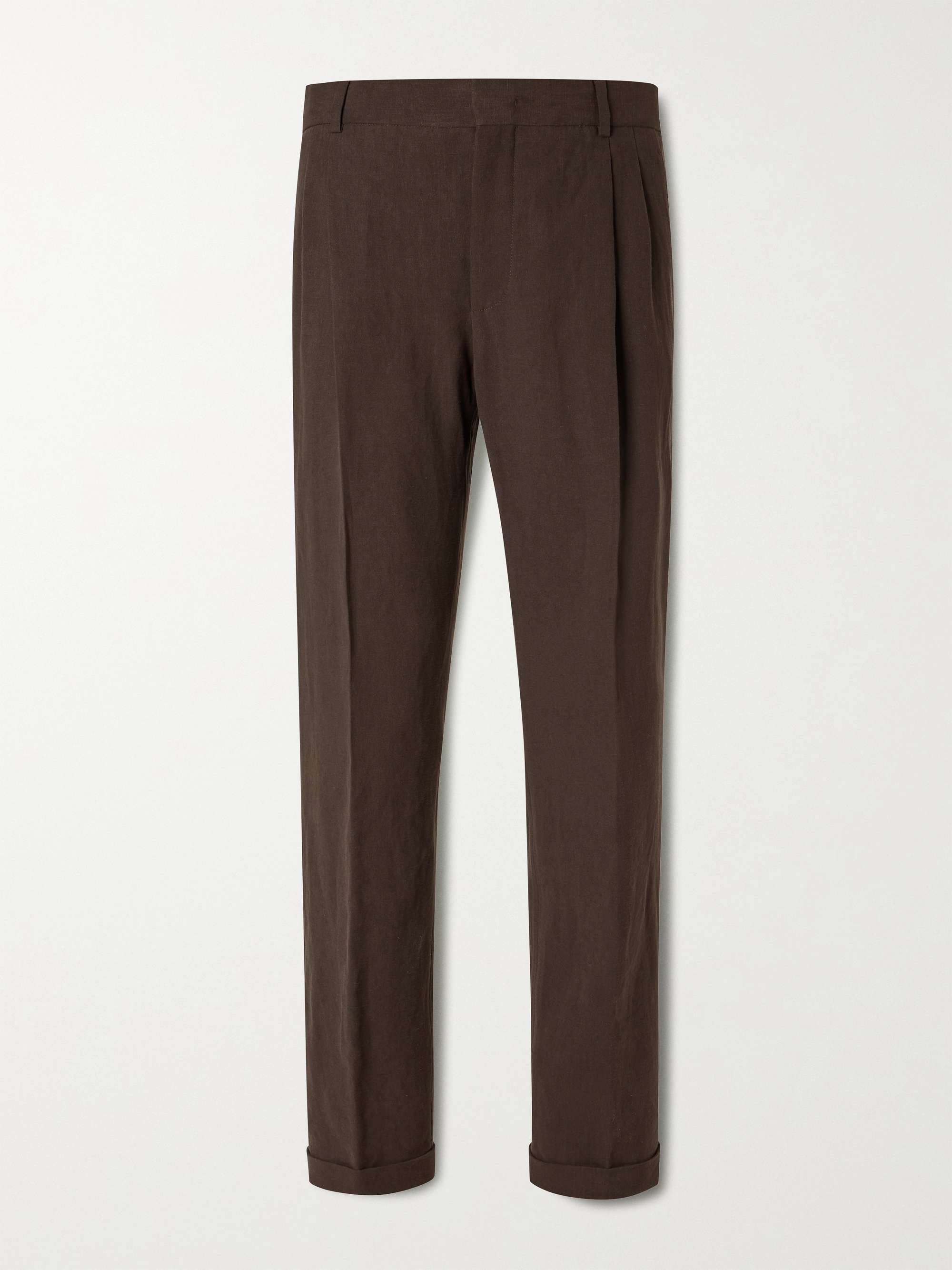 Pleated linen trousers mens sale