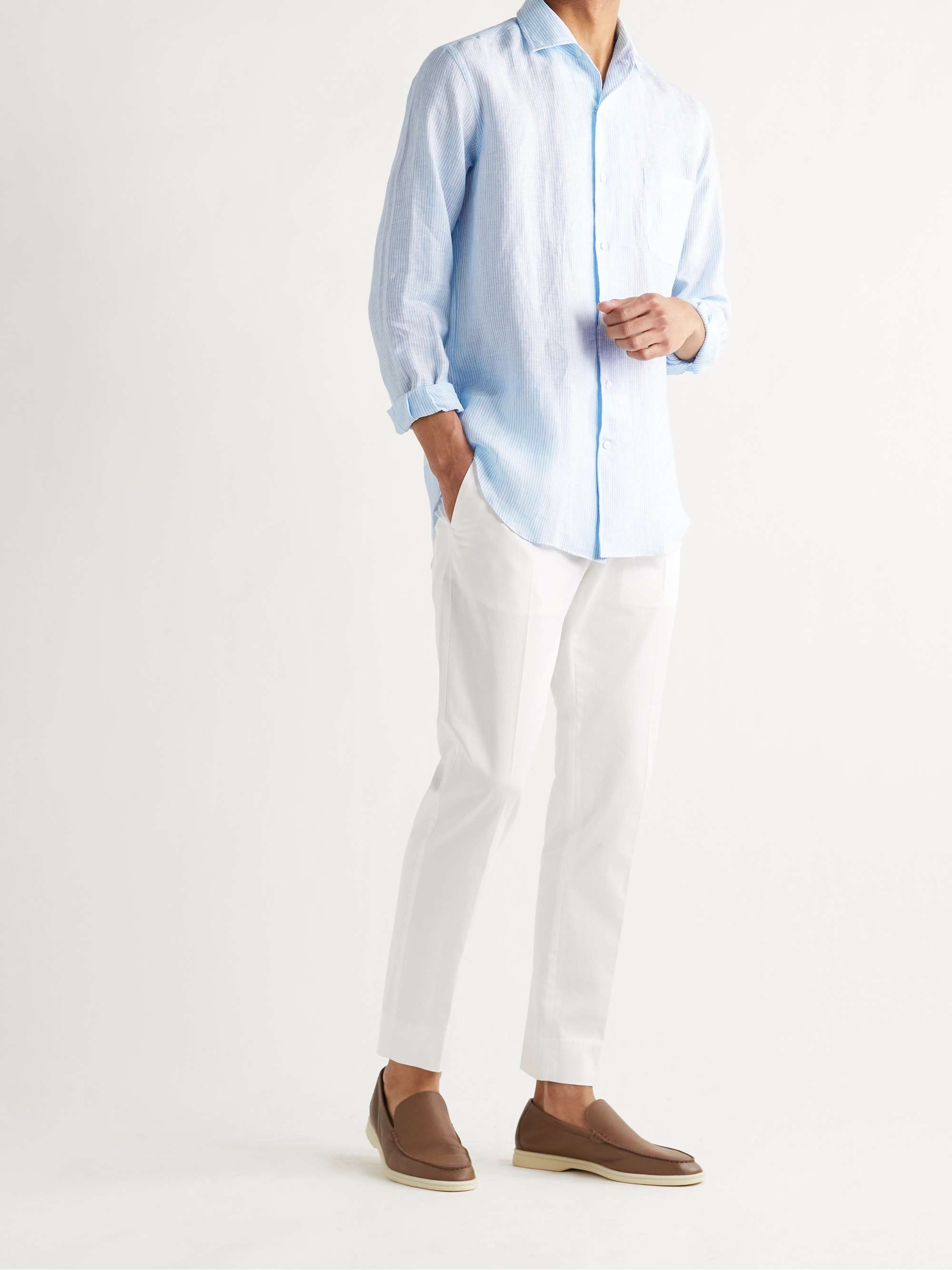 LORO PIANA Striped Linen Shirt